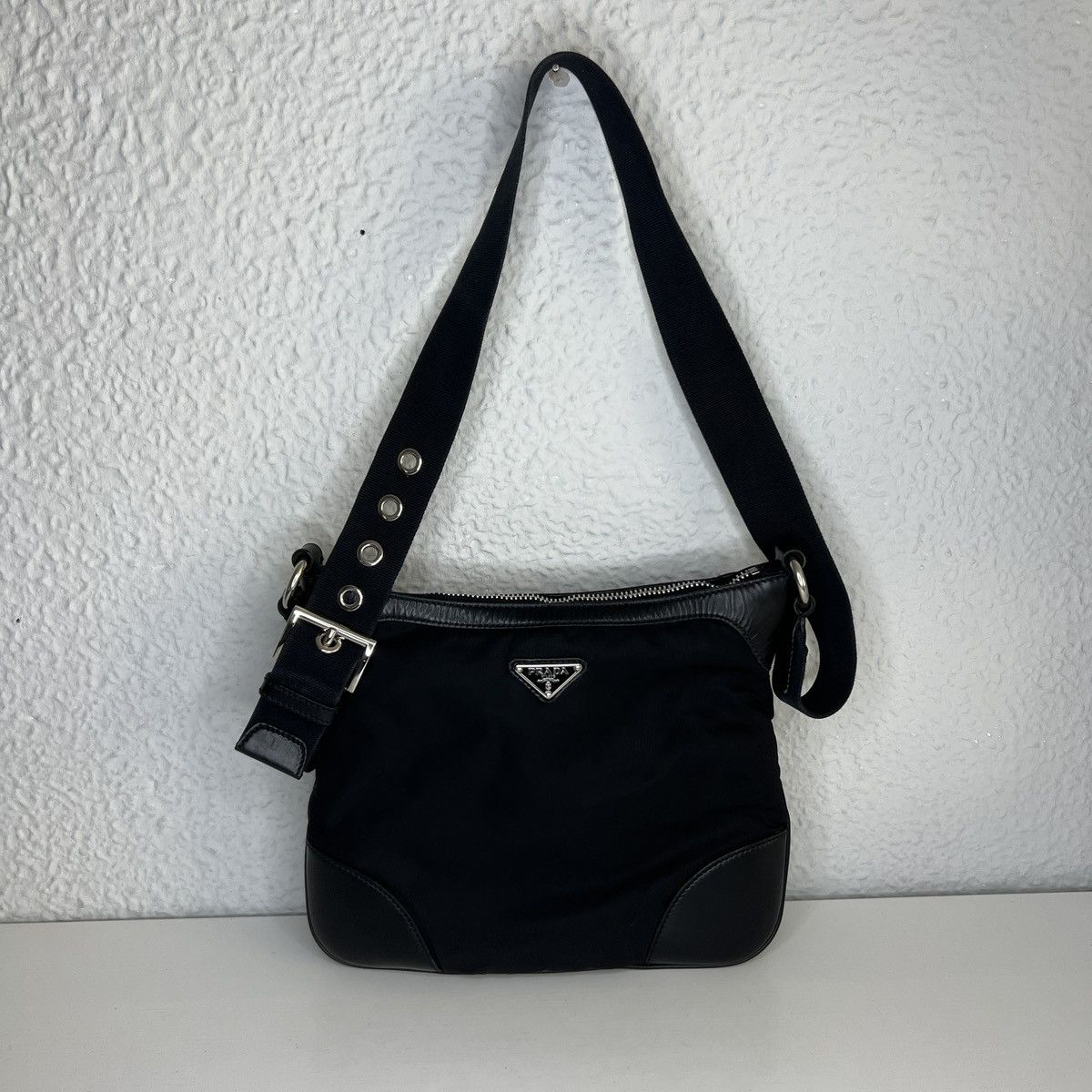 Prada Prada Shoulder Crossbody Satchel Messenger Bag ReNylon Black Size ONE SIZE - 2 Thumbnail