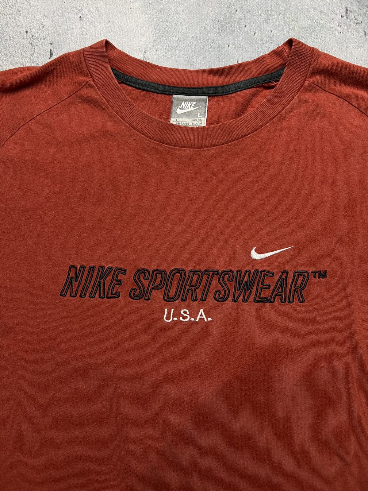 Nike Nike U.S.A crew boxy center swoosh y2k rare logo USA 90s Size US L / EU 52-54 / 3 - 5 Thumbnail