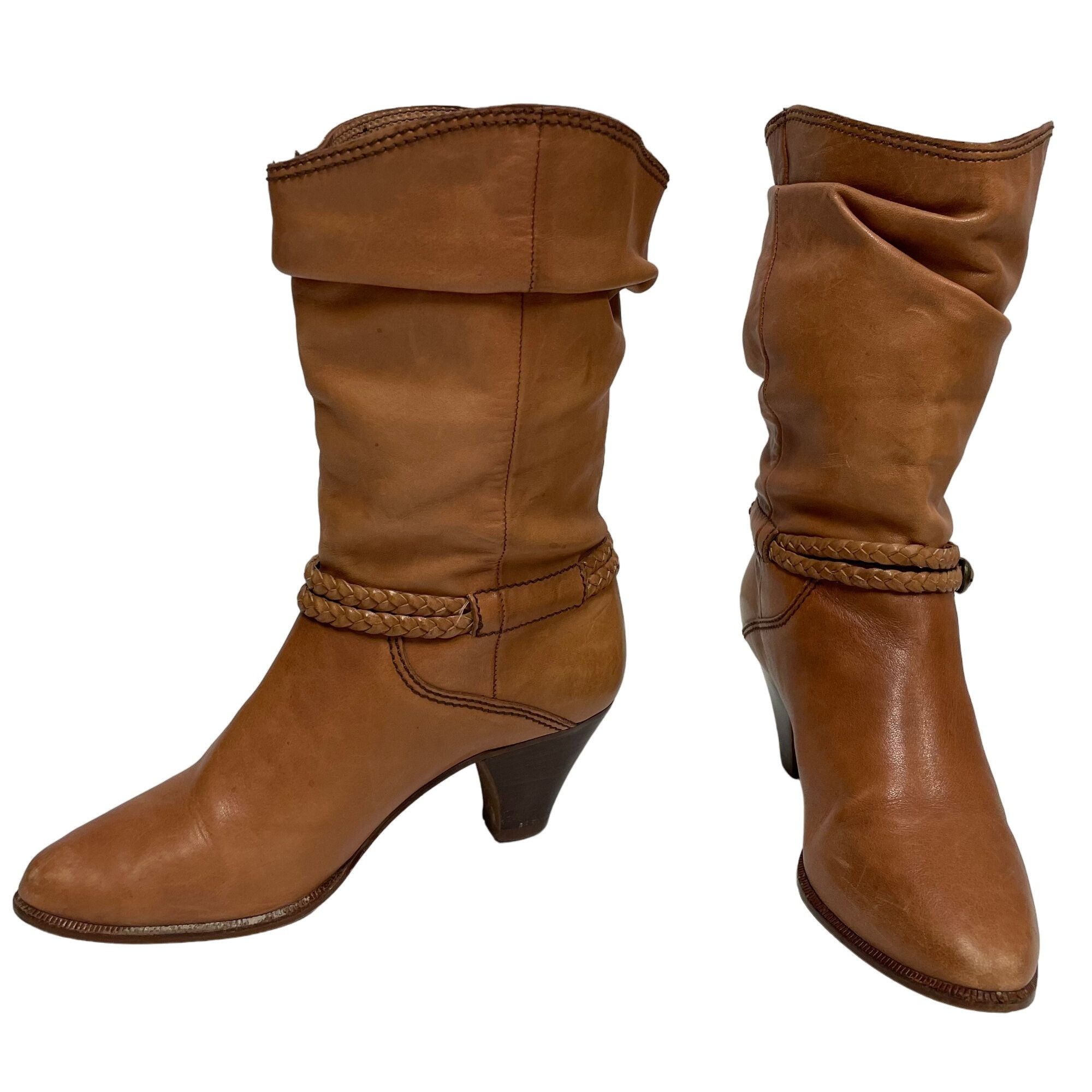 Other Vtg Catleia Brazil Brown Leather Cowboy Western Boots Size US 6.5 / IT 36.5 - 2 Thumbnail