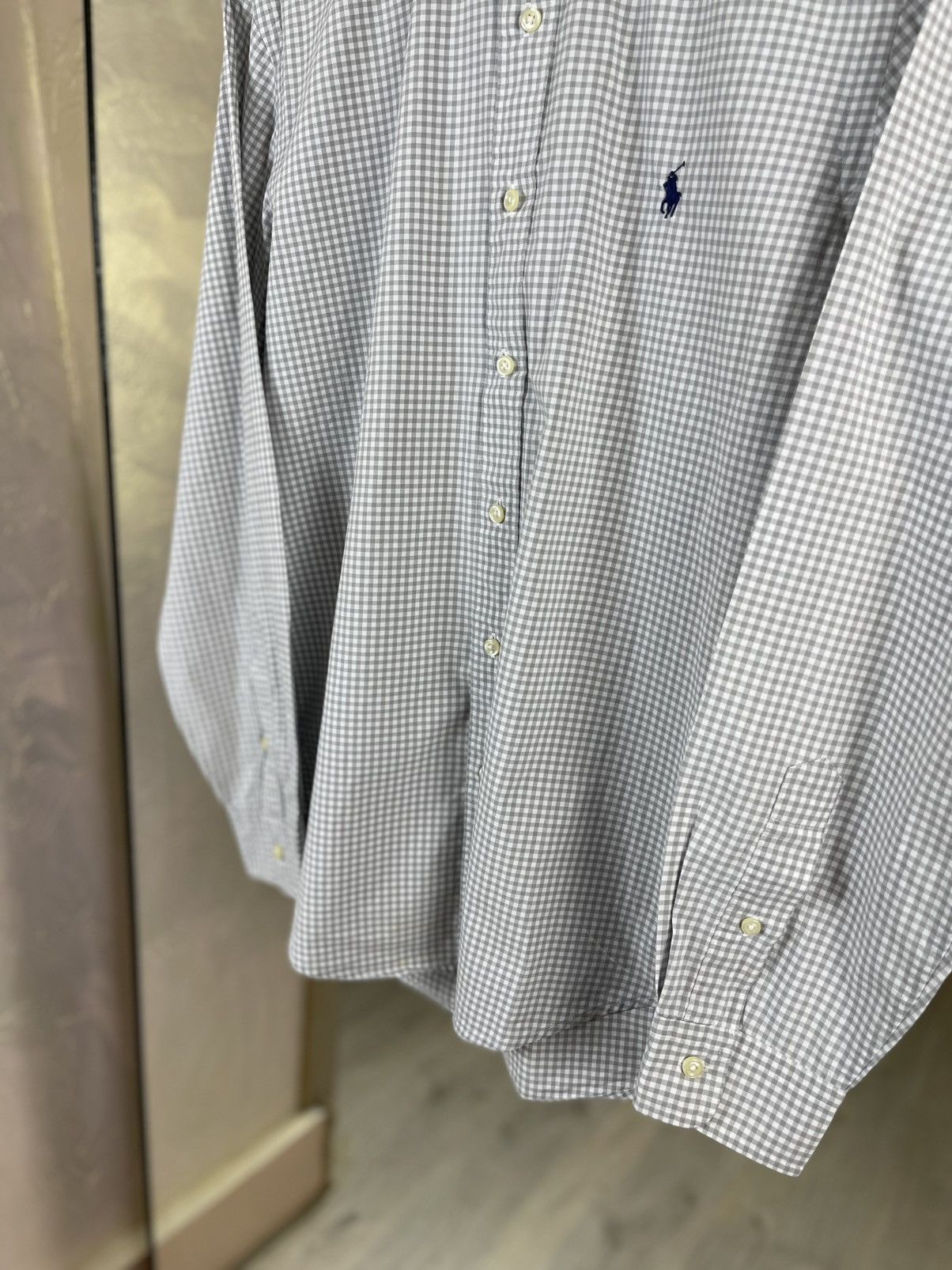 Polo Ralph Lauren Polo Ralph Lauren Gingham Oxford Shirt Custom Fit Grey Pony Size US M / EU 48-50 / 2 - 6 Thumbnail