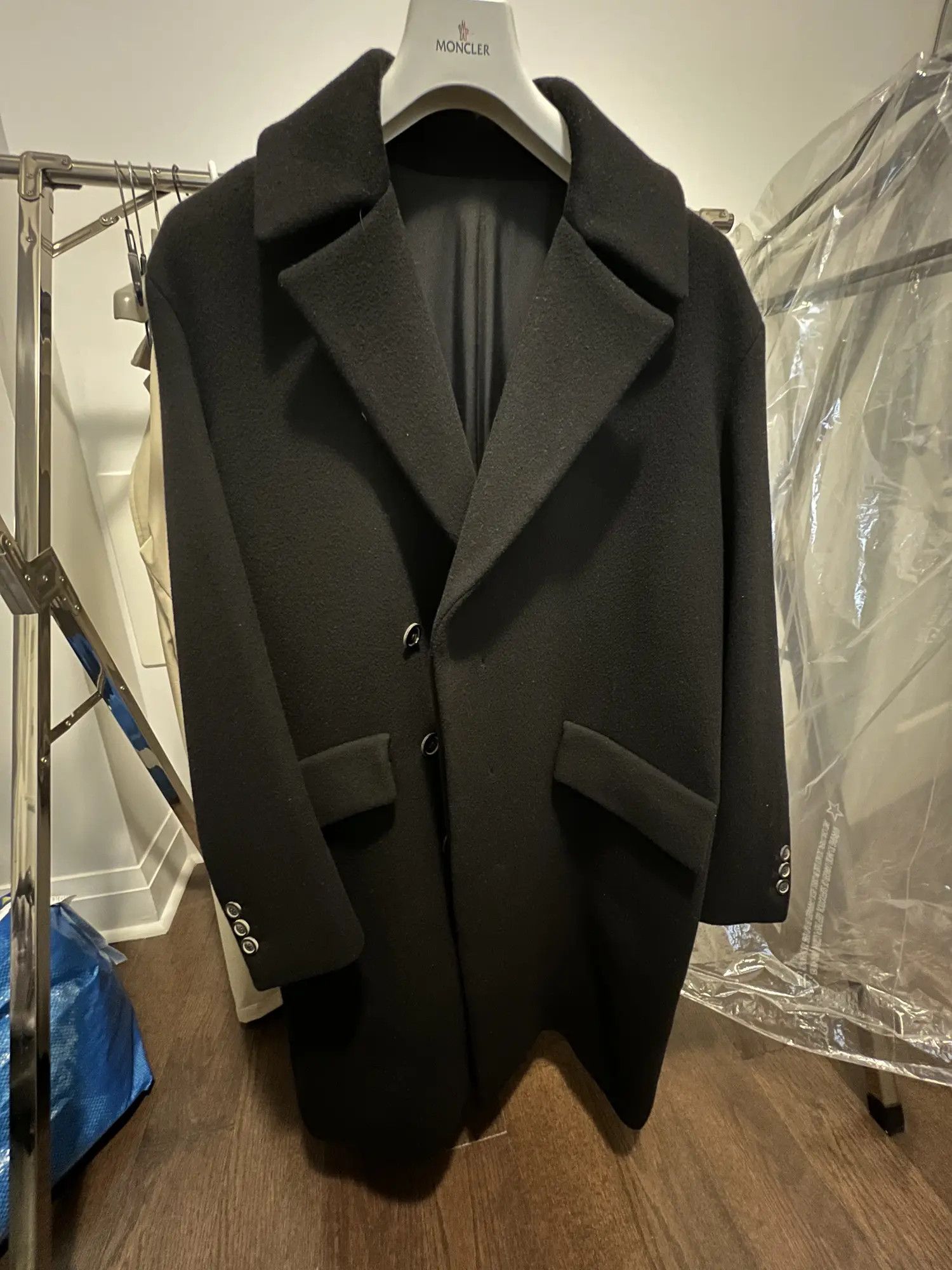 Wooyoungmi Wooyoungmi Black Single-Breasted Cashmere Blend Coat - IT48 Size US M / EU 48-50 / 2 - 2 Thumbnail