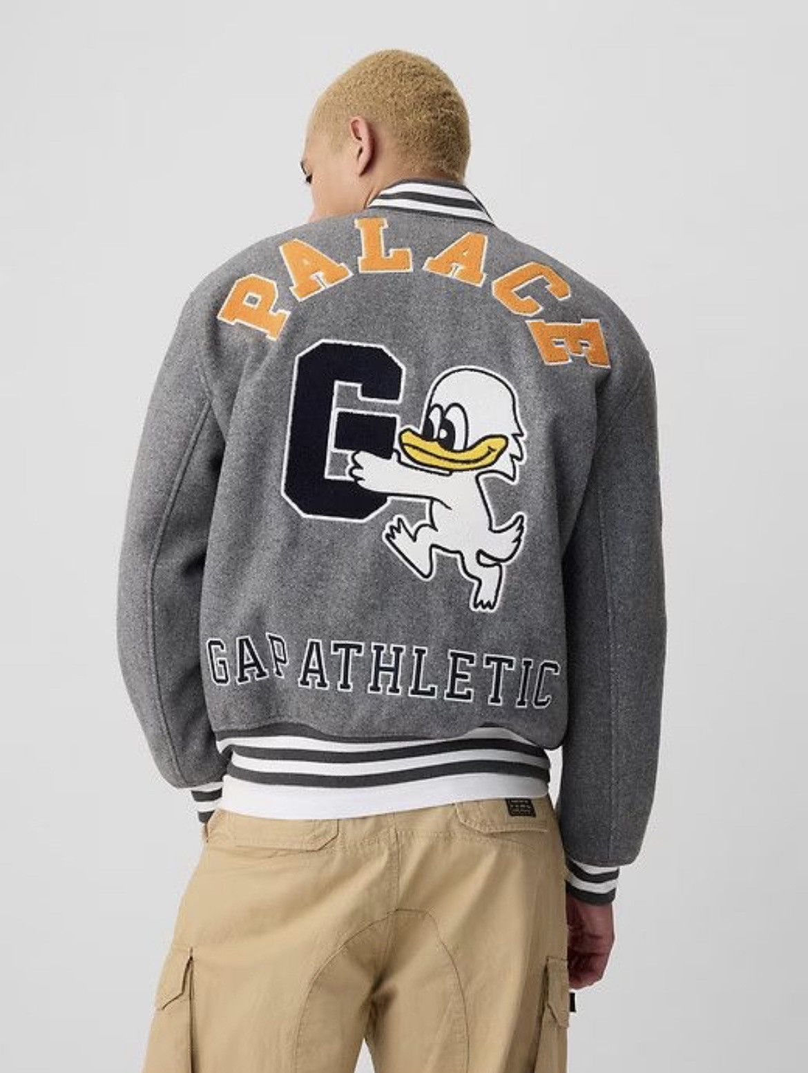 Gap × Palace Palace x Gap Varsity Jacket Grey Size XL Size US XL / EU 56 / 4 - 7 Thumbnail