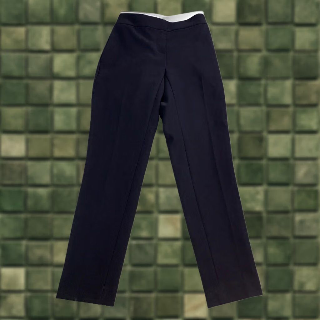 Calvin Klein Calvin Klein Slim Leg Cropped Trousers Pull On Womens 00 Black Polyester Blend Slimming Career Pant Size 24" / US 00 / IT 34 - 1 Thumbnail