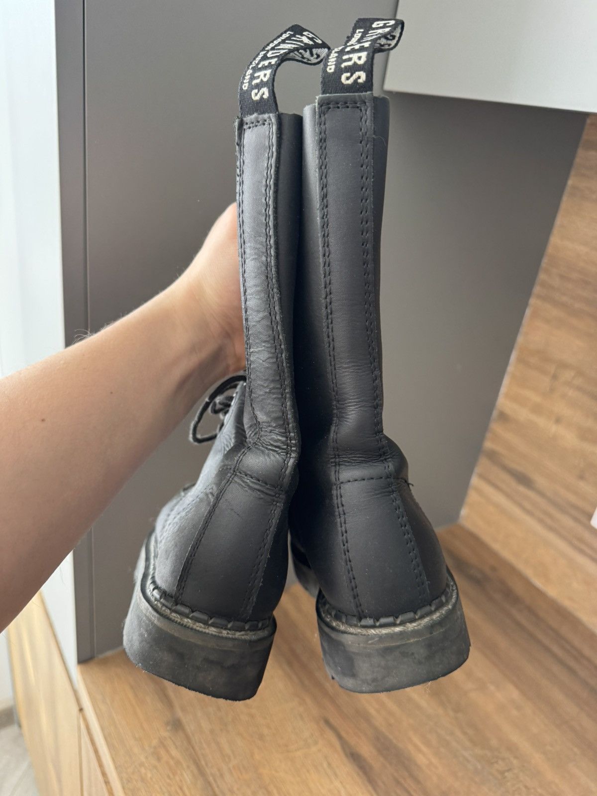 Genuine Leather Vintage Grinders Boots Leather steel y2k rock boots Size US 5.5 / EU 38 - 8 Thumbnail