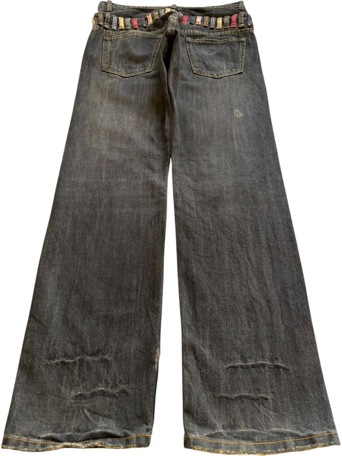 Japanese Brand Vintage Japanese Brand Double Waist Rusty Mud Wash Jeans Size US 32 / EU 48 - 2 Thumbnail
