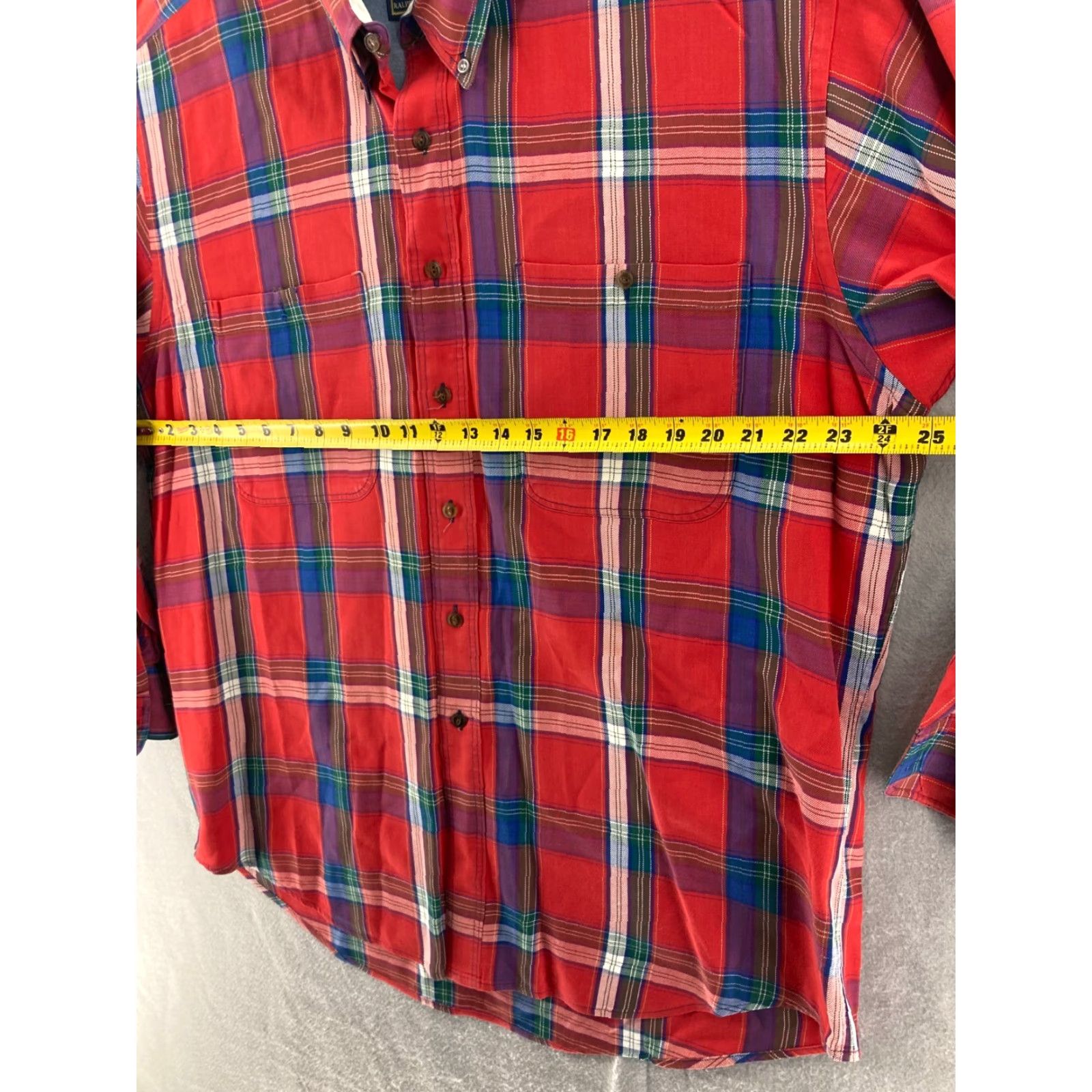 Chaps VINTAGE Chaps Shirt Men L Plaid Cotton Flannel Button-Up 90s Retro Red Adult Large Button-Down Size US L / EU 52-54 / 3 - 2 Thumbnail