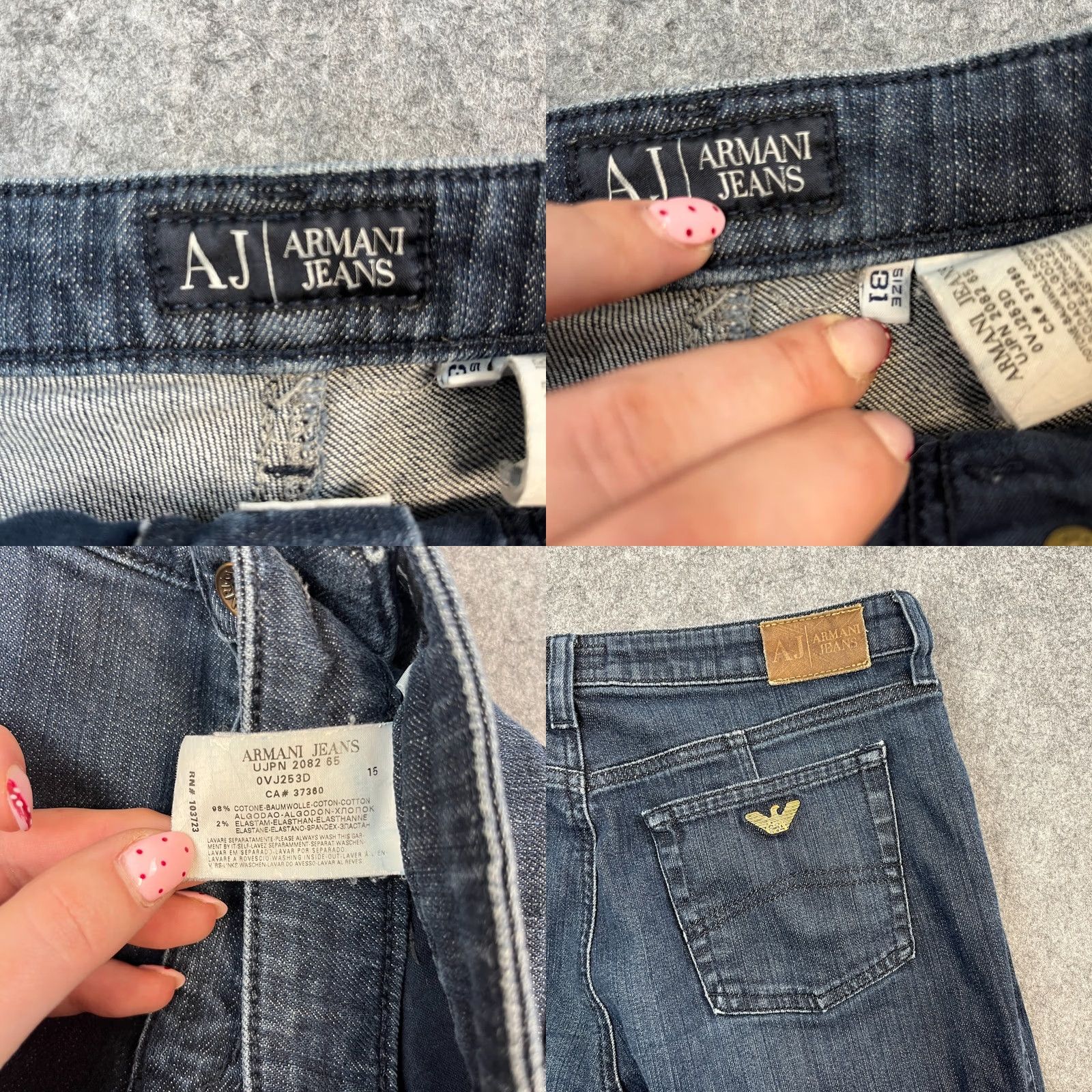 Armani Armani Jeans Bootcut Women 8 Dark Wash Blue Stretch Denim 5-Pocket Regular Slimming Modern Vintage: No Size 30" / US 8 / IT 44 - 8 Thumbnail