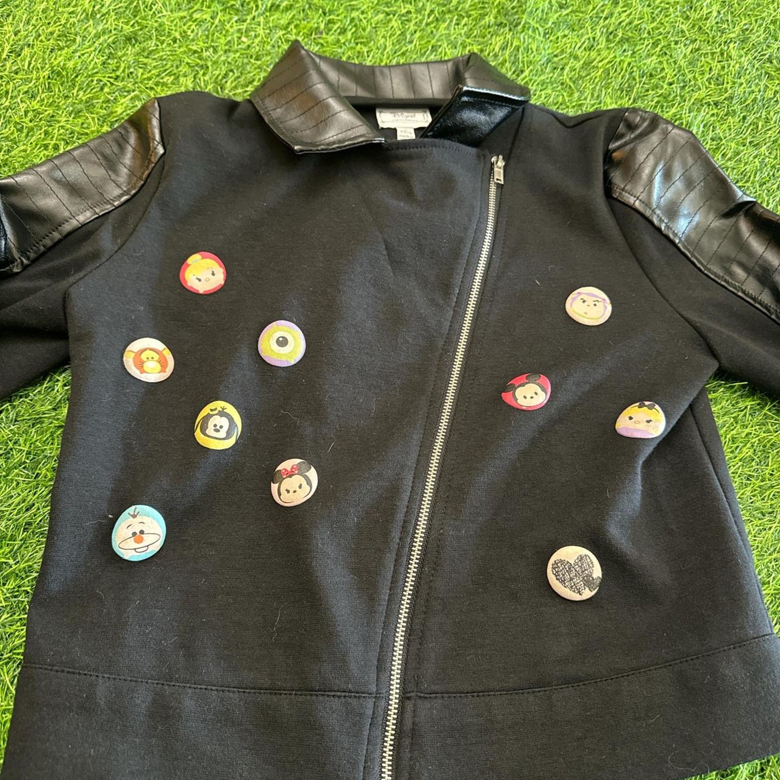 Disney Women’s Vintage Disney Zip Faux Leather Graphic Blazer Size M / US 6-8 / IT 42-44 - 2 Thumbnail