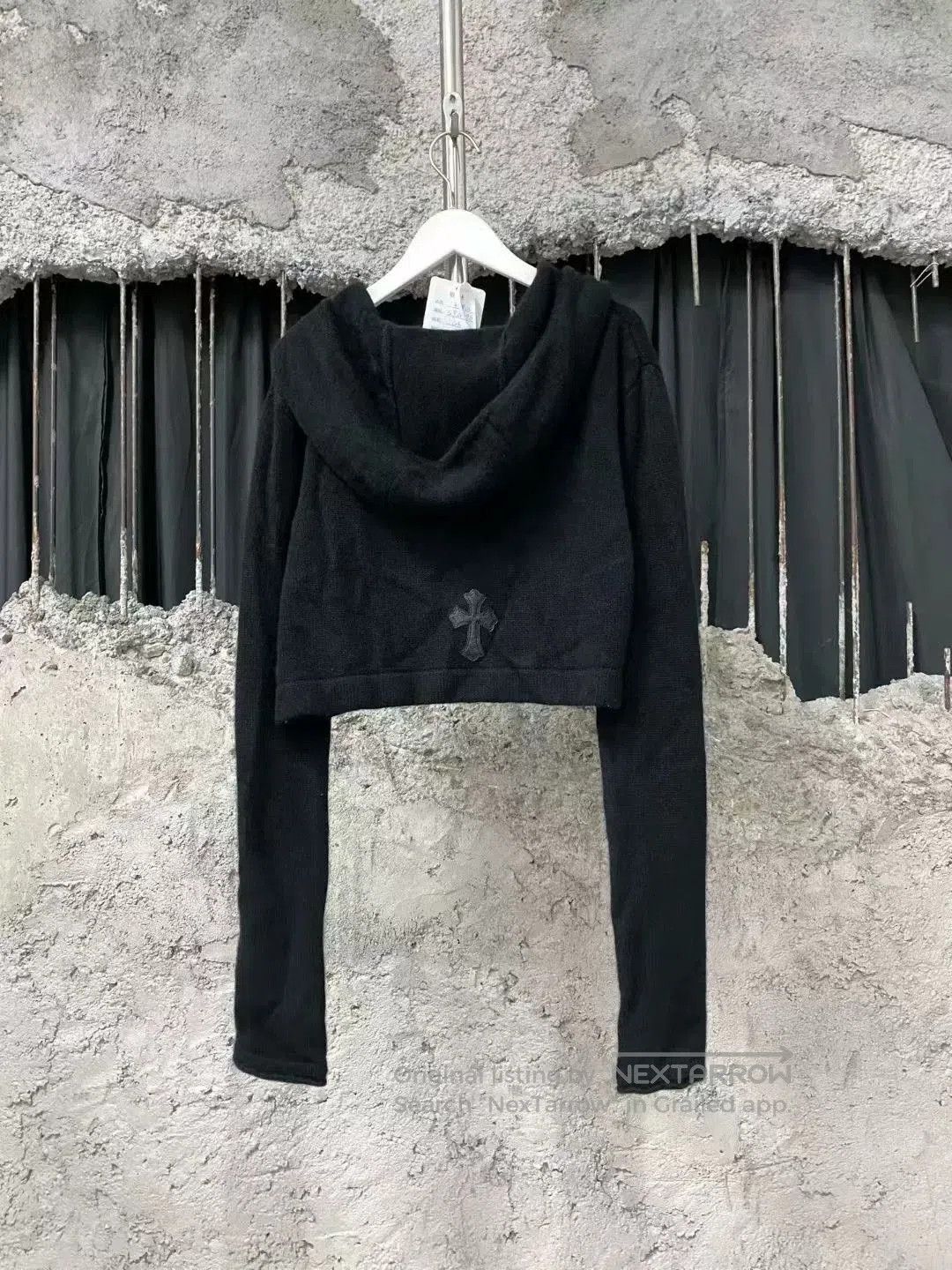 Chrome Hearts black cashmere leather cropped cardigan. Size US M / EU 48-50 / 2 - 2 Thumbnail