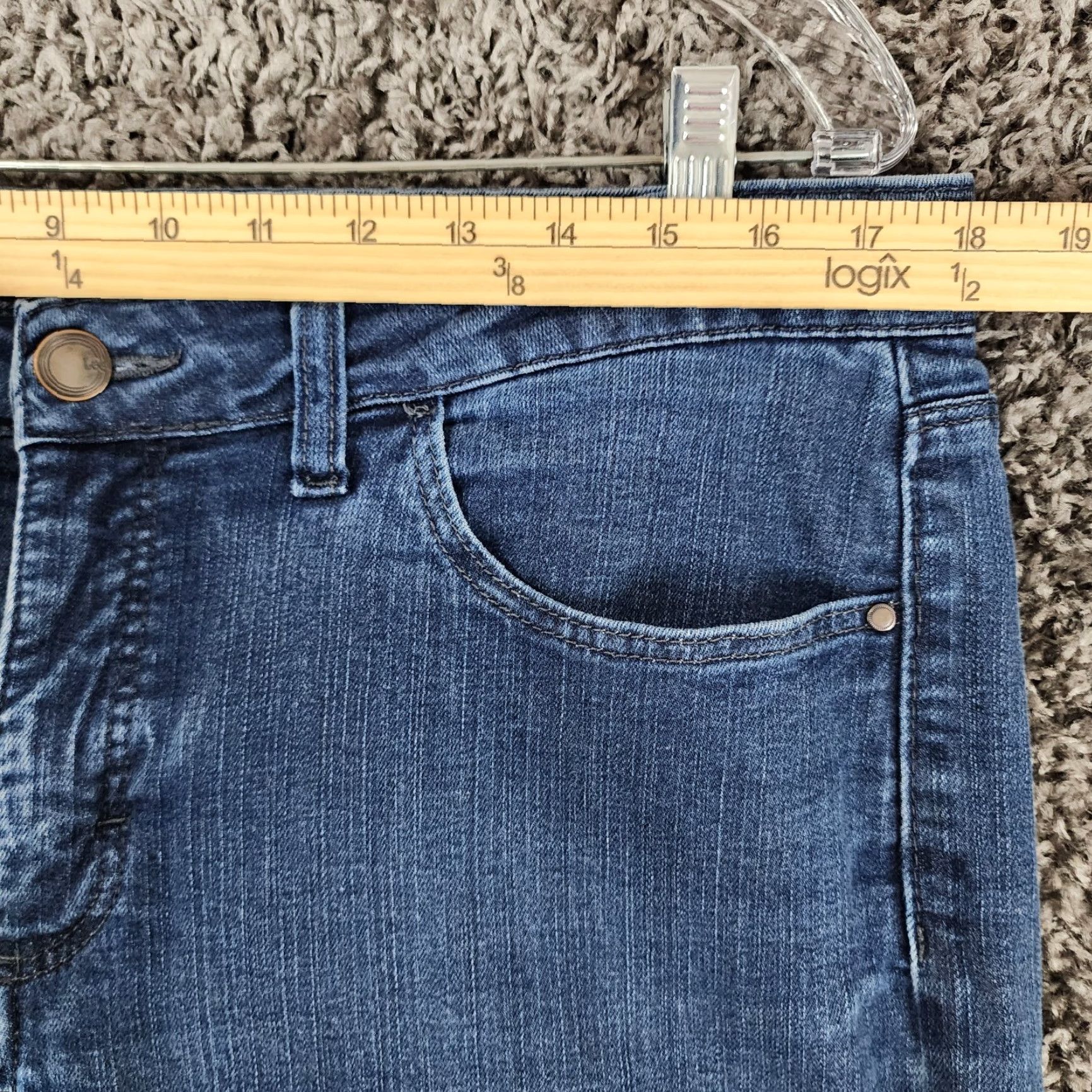 Lee LEE Jeans Women Cotton Blend Classic Fit Straight Leg Blue 16 Petite Womens Jeans 29" Inseam 36" Waist Blue Denim Size 38" / US 16 / IT 52 - 4 Thumbnail