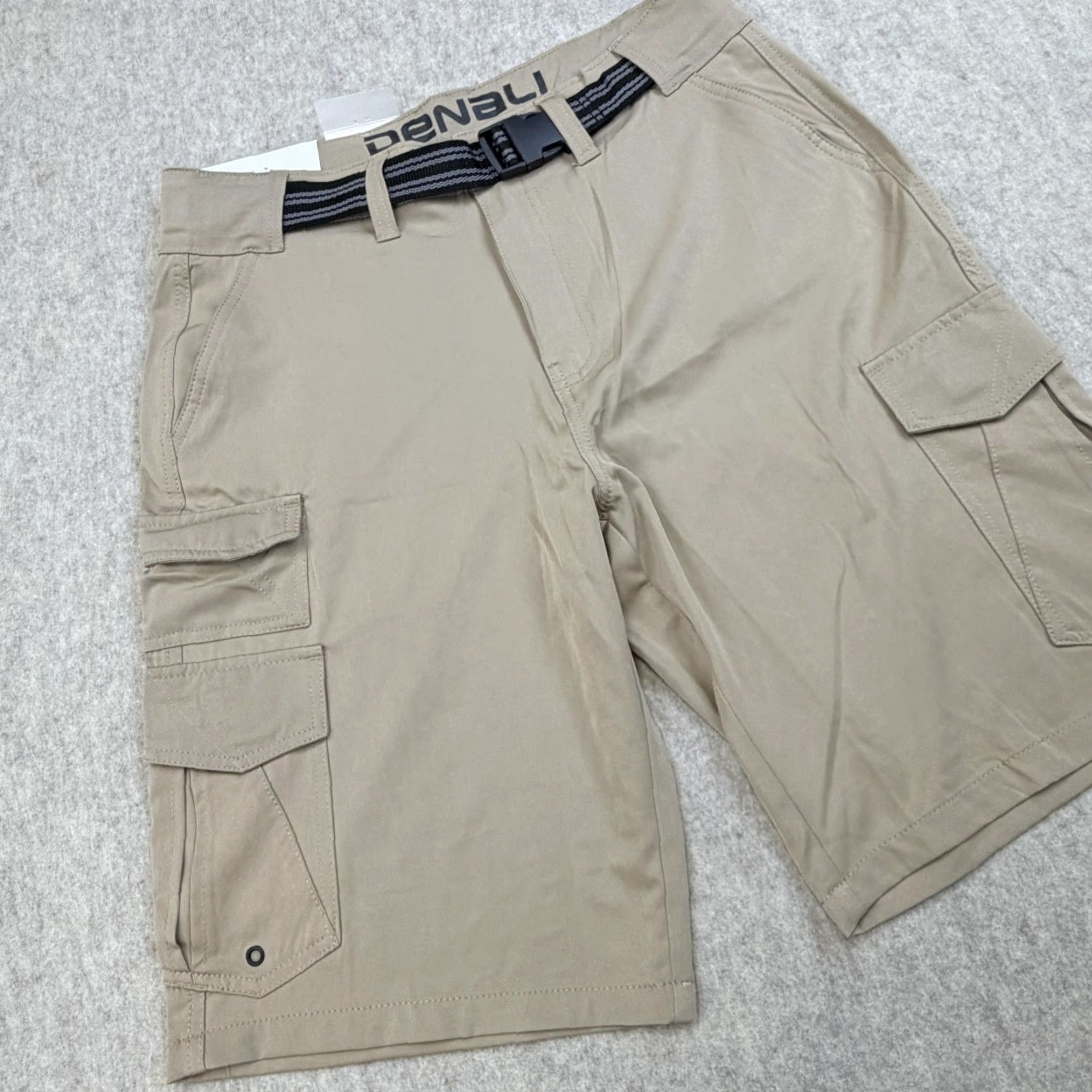 Vintage Denali Cargo Shorts Mens 32 Khaki Stretch Belted Pockets Outdoor Hiking Size US 32 / EU 48 - 2 Thumbnail