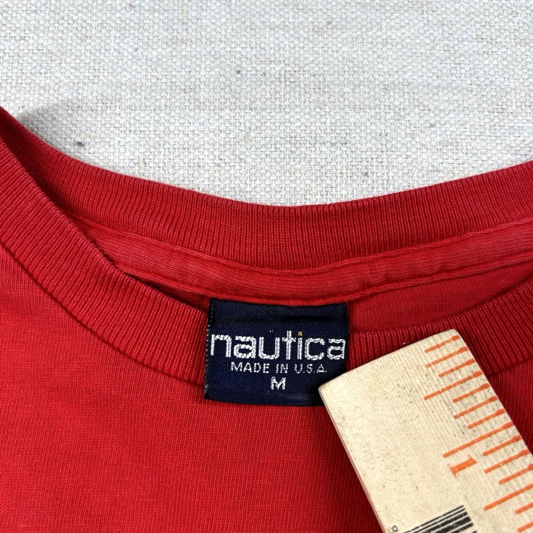 Nautica VINTAGE Nautica Shirt Mens M Pocket Tee Flags 2-Sided Made USA Graphic Red Size US M / EU 48-50 / 2 - 4 Thumbnail