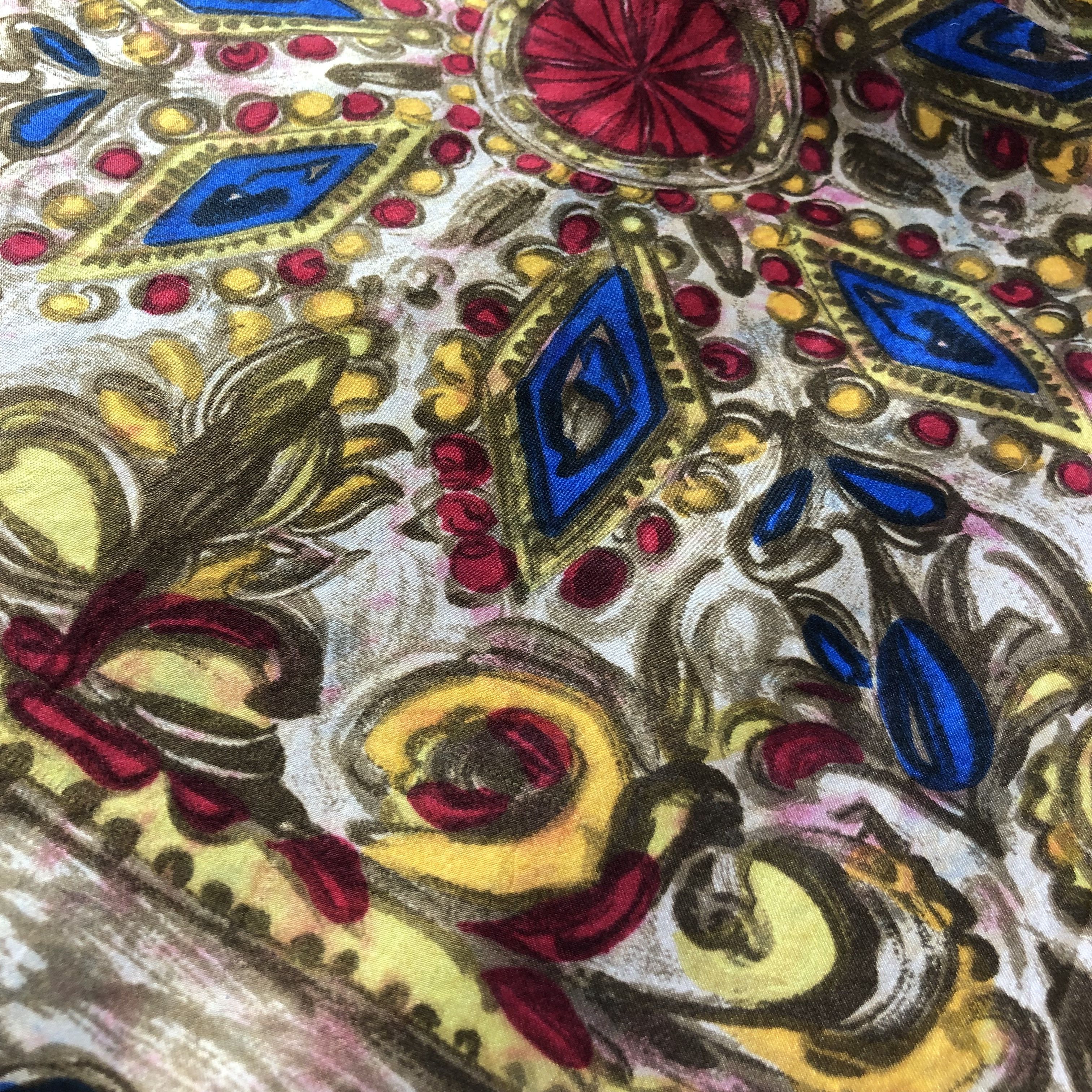 Vintage Vintage Luxury Design Hand Rolled Silk Scarf M758 Size ONE SIZE - 5 Thumbnail