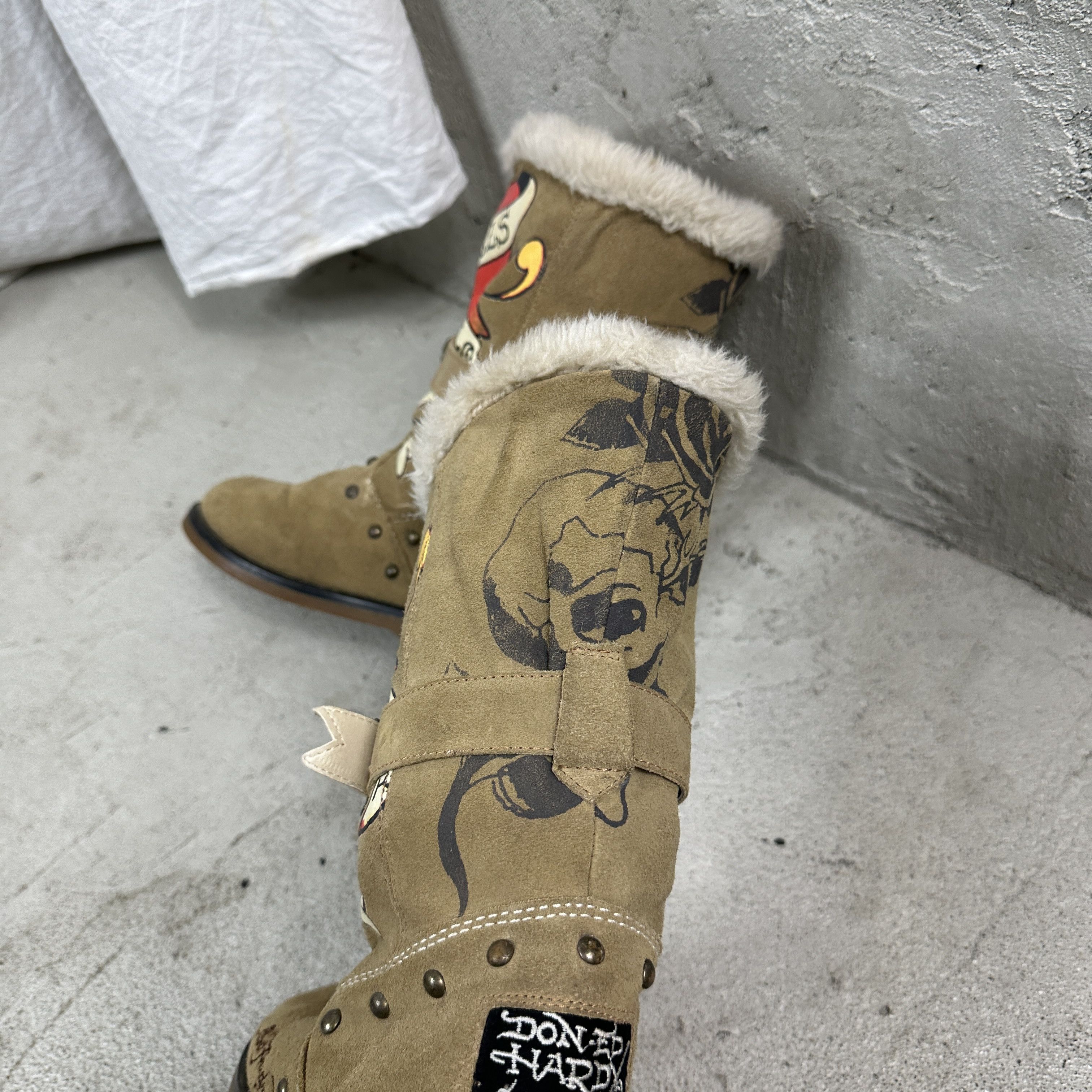 Ed Hardy × Vintage Vintage Ed Hardy Drip Y2K Boots Size US 6 / IT 36 - 4 Thumbnail