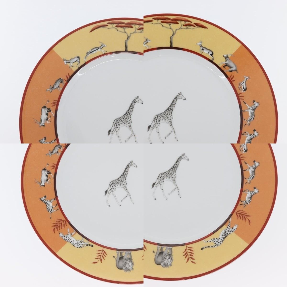 Hermes Hermes Africa Plate Pottery White Yellow Orange Size ONE SIZE - 3 Thumbnail