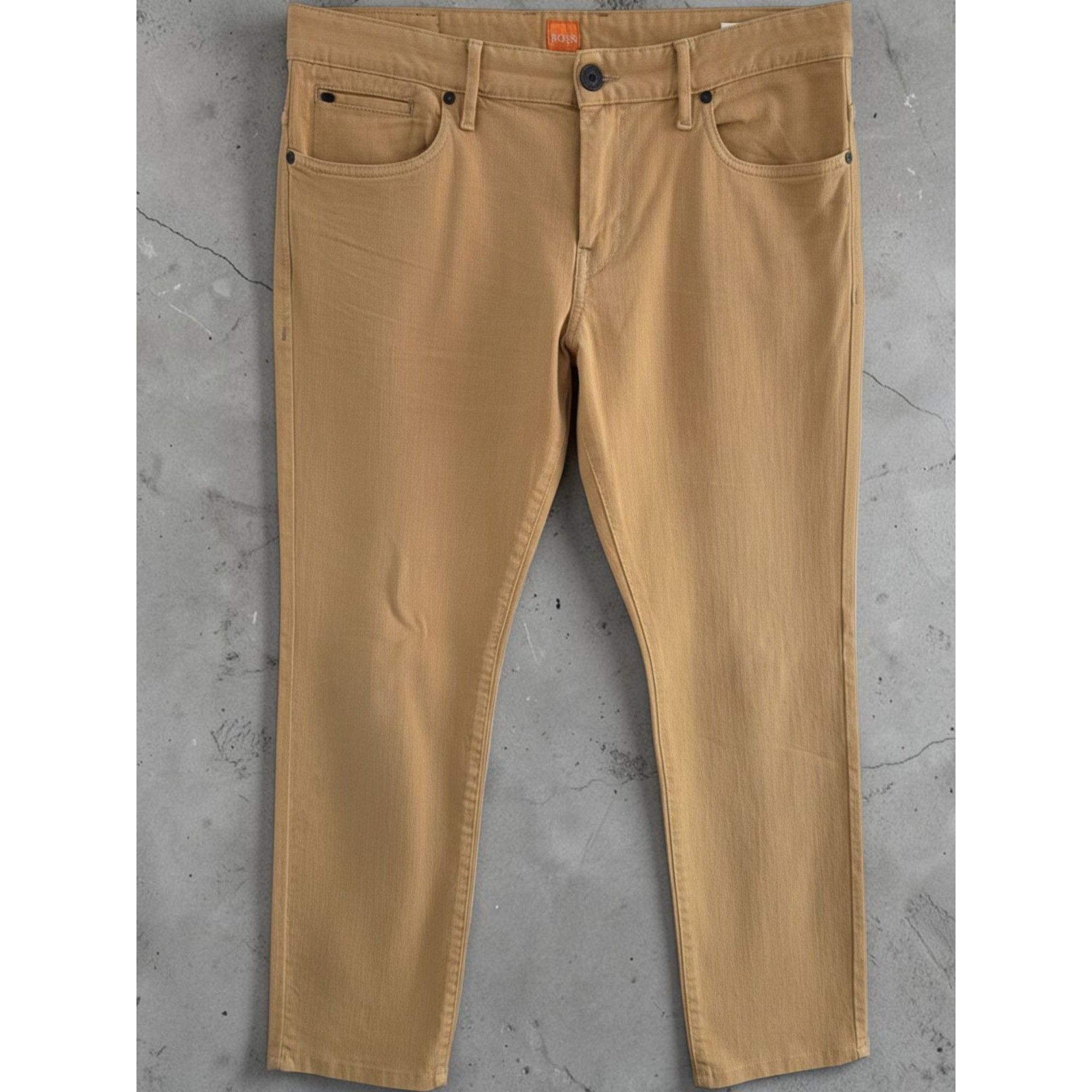Hugo Boss Hugo Boss Orange Mens Slim-Fit Tan Chino Pants Casual Modern Size US 36 / EU 52 - 1 Thumbnail