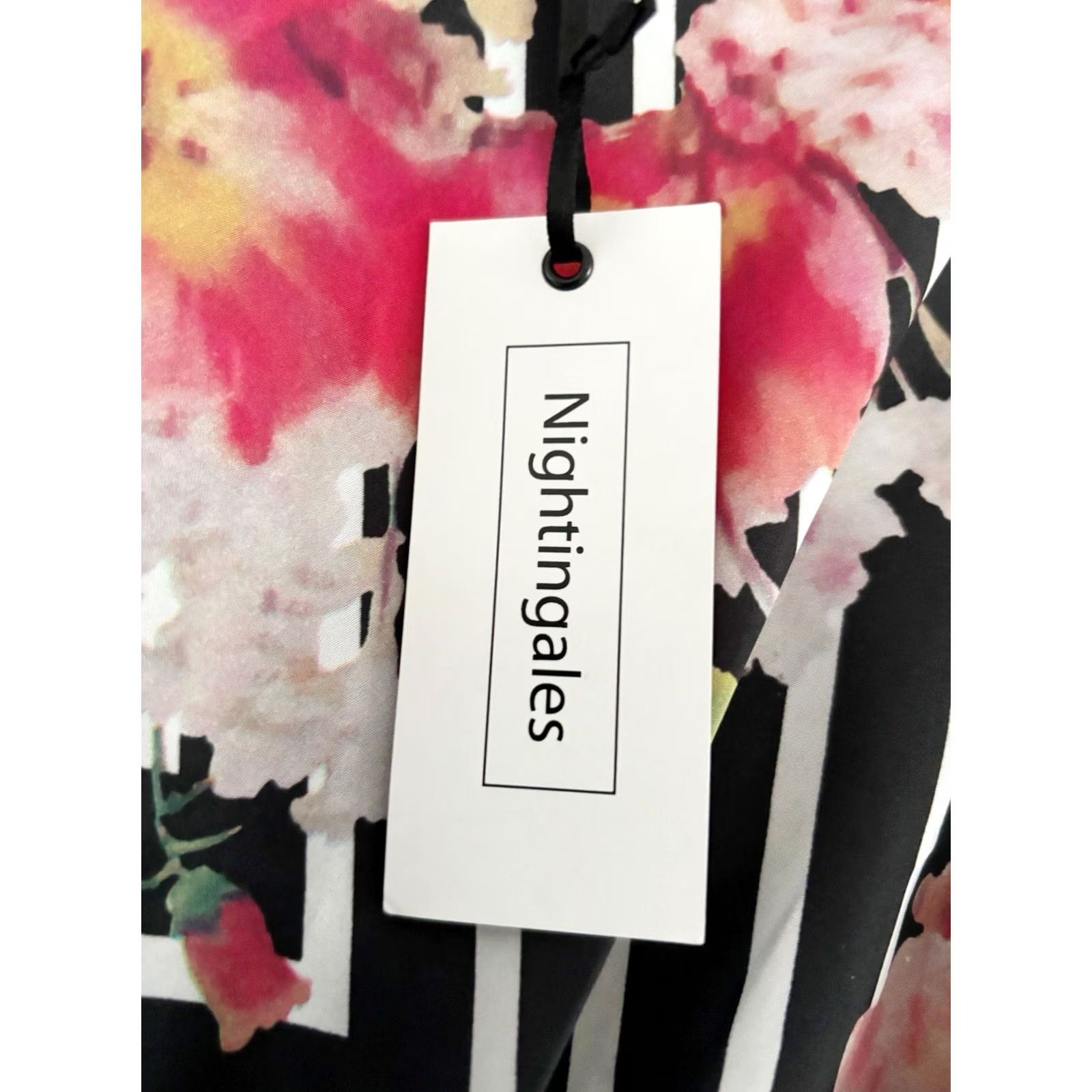 Vintage Nightingales Floral Dress Women’s Midi Sleeveless Party Cocktail UK 14 Black Multi BNWT Size XL / US 12-14 / IT 48-50 - 4 Thumbnail