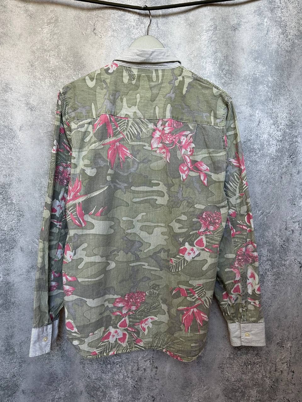 Diesel Diesel Fiftyfivedsl Rare Flowered Shirt Striped Button Up LS Size US M / EU 48-50 / 2 - 3 Thumbnail