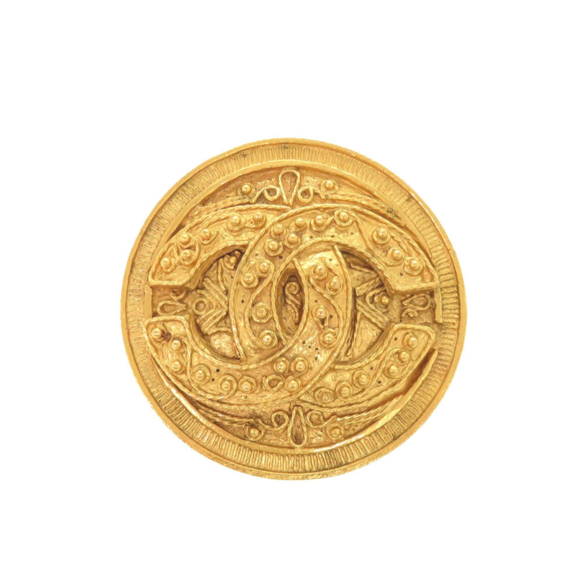 Chanel Excellent condition Chanel vintage Coco Mark metal gold brooch 0068CHANEL Size ONE SIZE - 1 Thumbnail