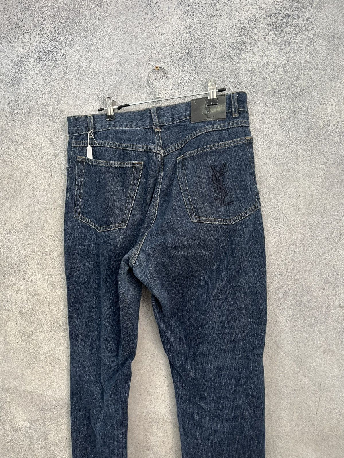 Yves Saint Laurent Vintage Yves Saint Lauren Big Logo Distressed Jeans YSL Size US 32 / EU 48 - 2 Thumbnail