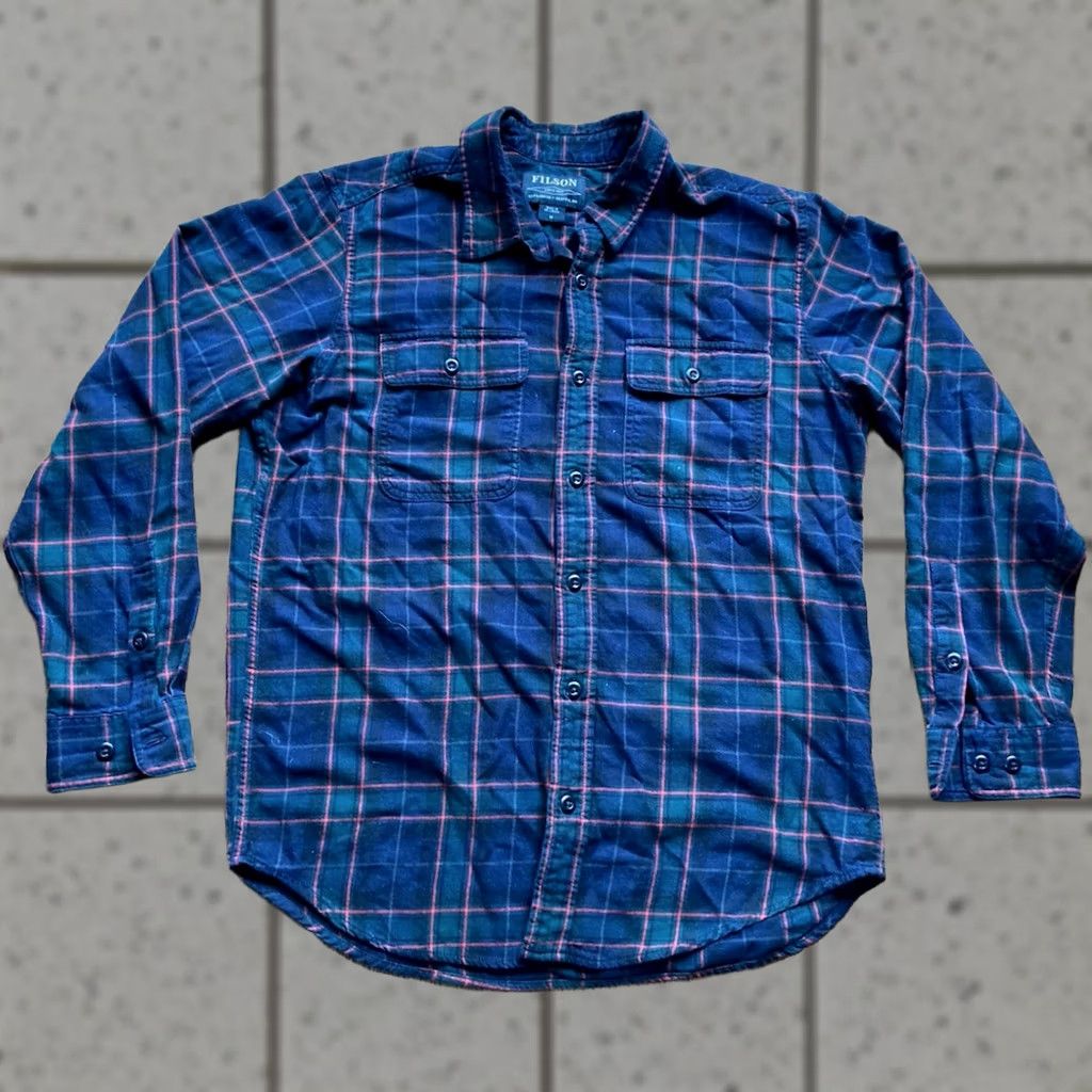 Filson Filson Shirt Mens Medium Navy Plaid Flannel Button Up Pocket Workwear Casual Size US M / EU 48-50 / 2 - 1 Thumbnail