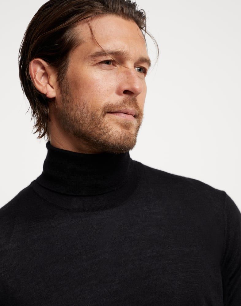 Brunello Cucinelli o1w1db10825 Turtleneck Sweater in Black Size US XL / EU 56 / 4 - 2 Thumbnail