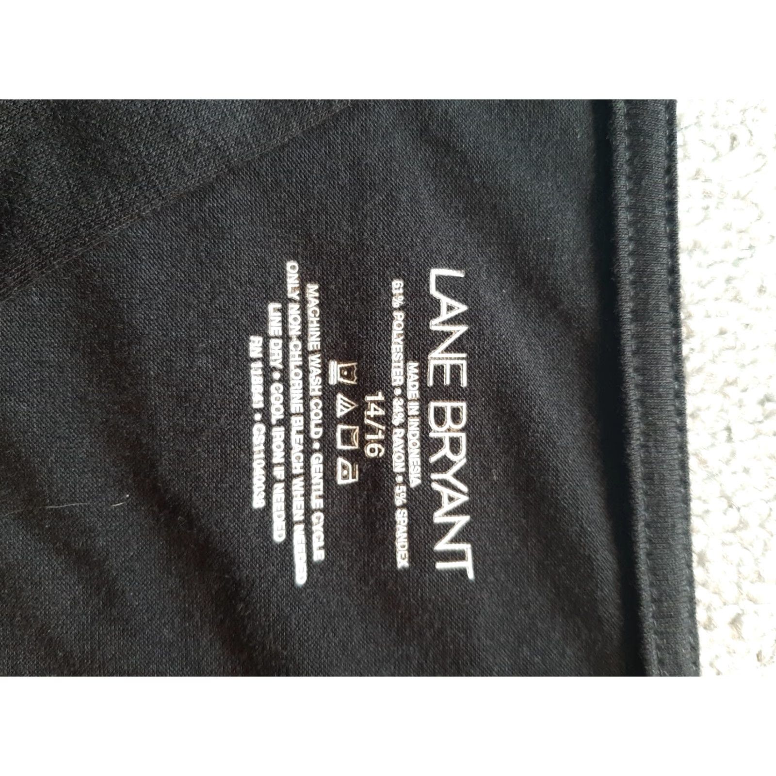 Vintage Lane Bryant Women's Blouse Long Sleeve V-Neck Black 14/16 Regular Casual Shirt Womens Size XL / US 12-14 / IT 48-50 - 4 Thumbnail