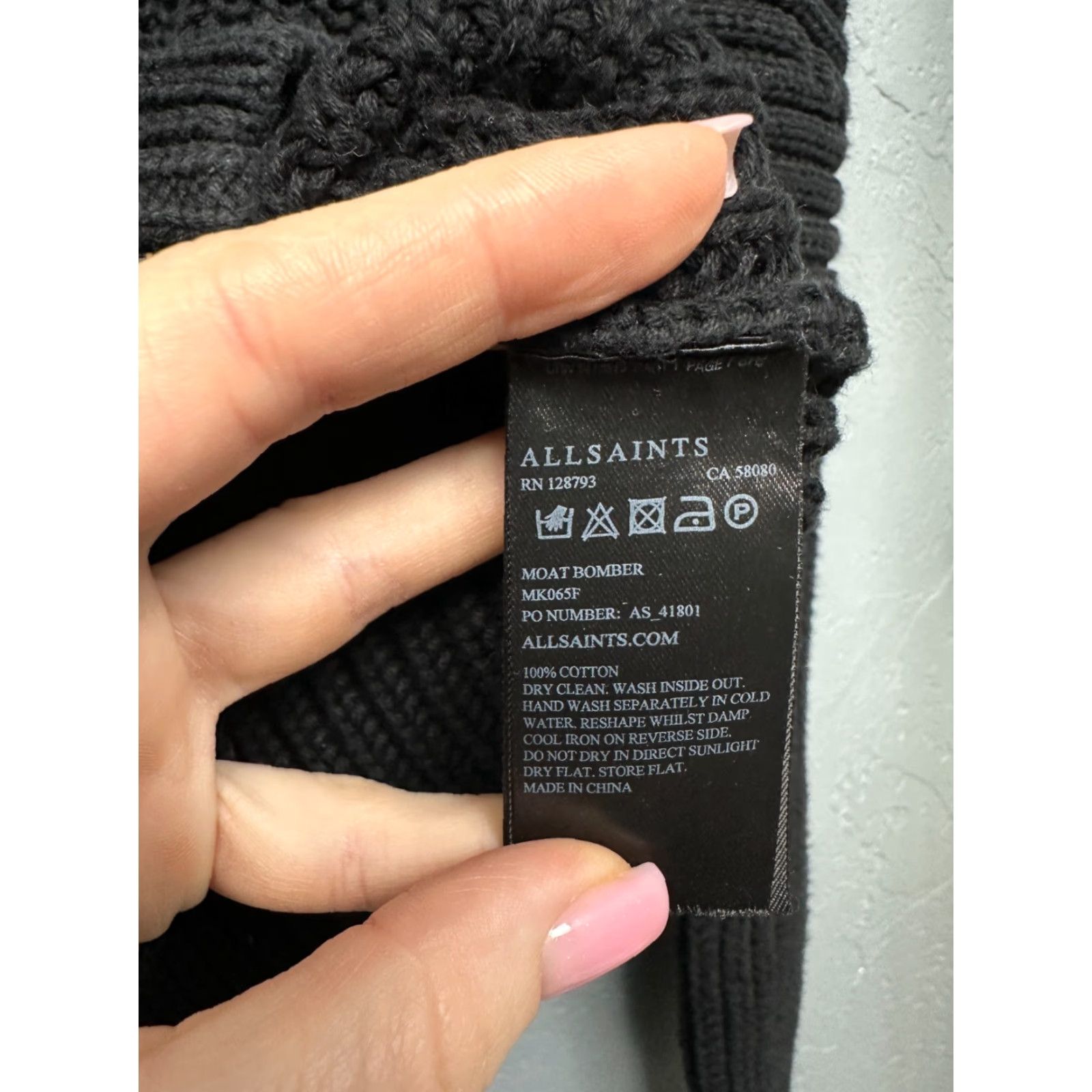 Allsaints AllSaints Moat Knit Bomber Full Zip Sweater XS Mens Black Cotton Knit Shirt Size US XS / EU 42 / 0 - 4 Thumbnail