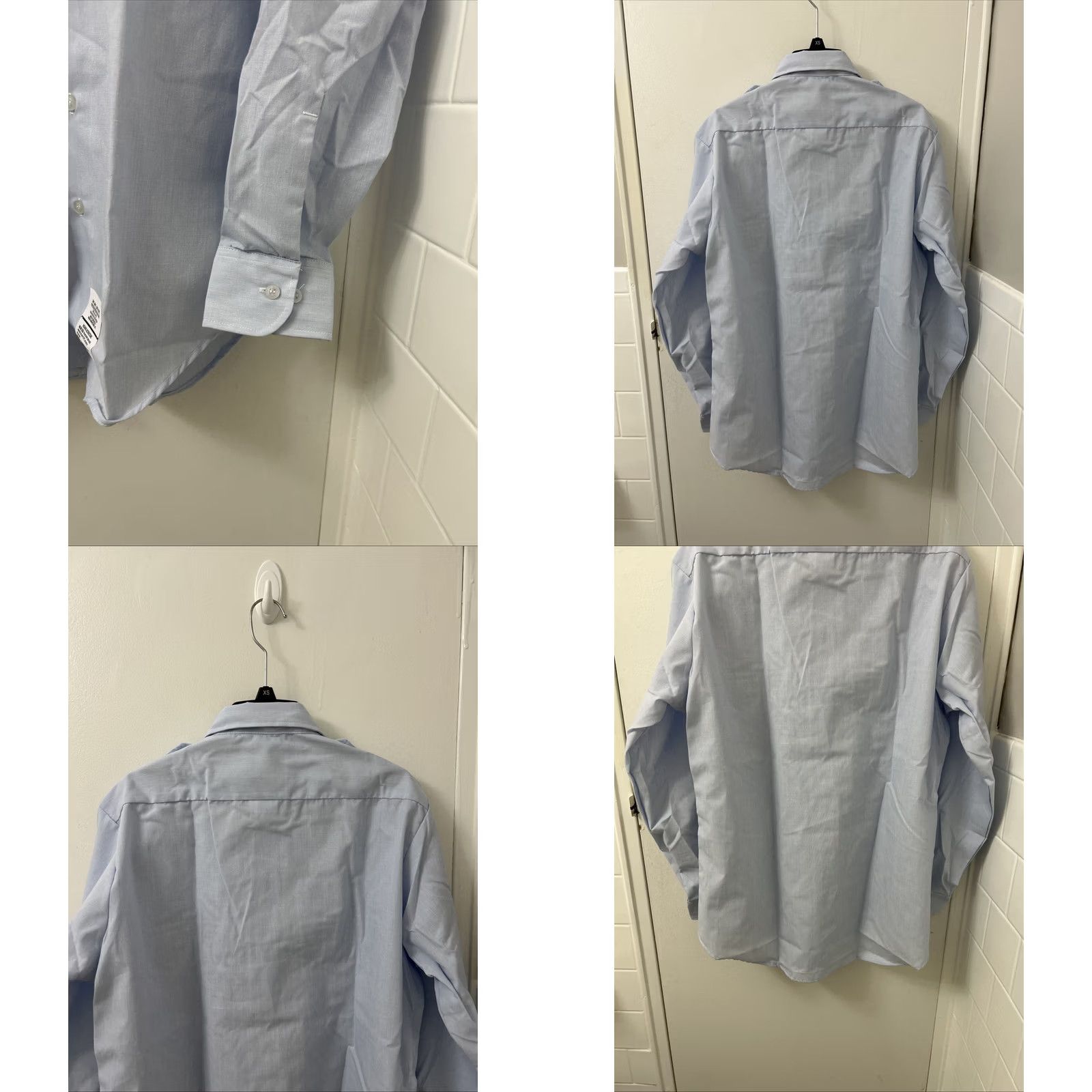 Vintage U.S Military Shirt Mens 16 X 33 Blue Defense Logistics Agency Dress Shirt L/S Size US L / EU 52-54 / 3 - 9 Thumbnail