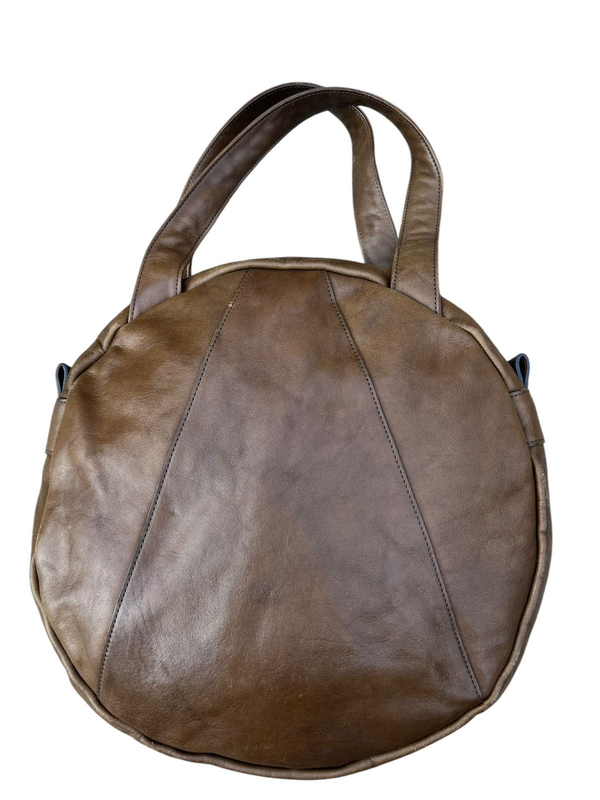 Leather Vintage B. Stuff Japan Distress Patina Leather Round Bag Size ONE SIZE - 9 Thumbnail