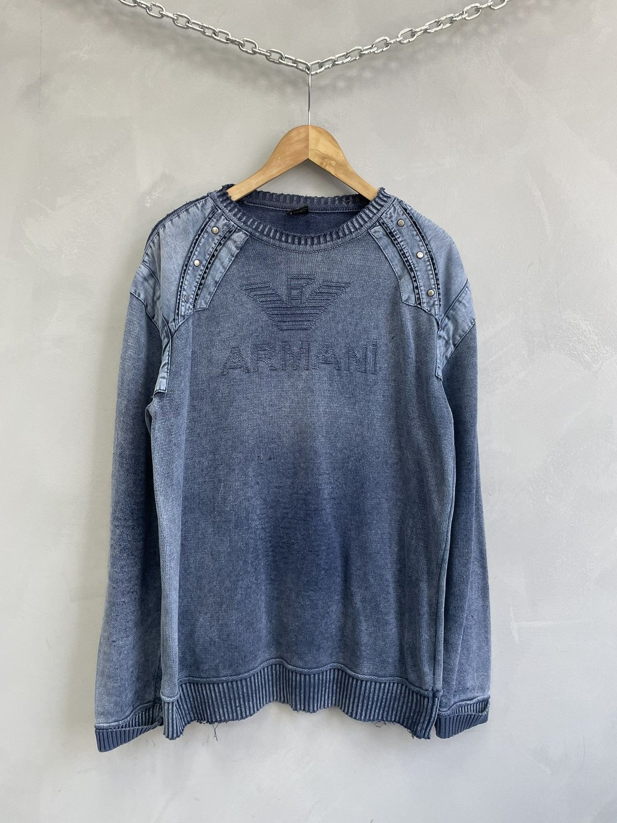 Emporio Armani Emporio Armani rare big logo sweater y2k Size US XL / EU 56 / 4 - 2 Thumbnail