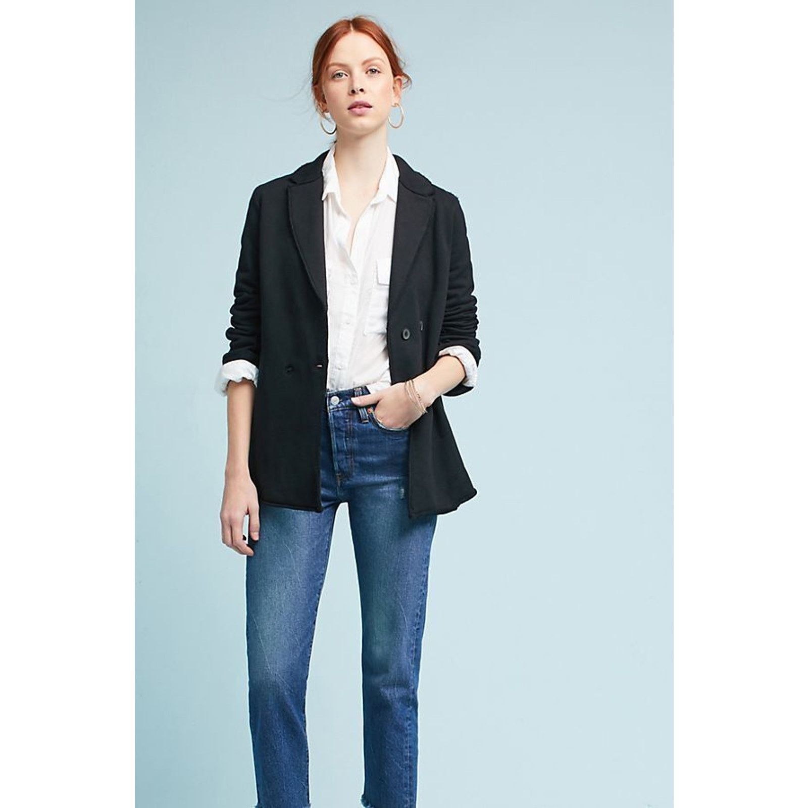Anthropologie New Anthropologie Braelynn Blazer by George Loves $185 BLACK Size S / US 4 / IT 40 - 4 Thumbnail