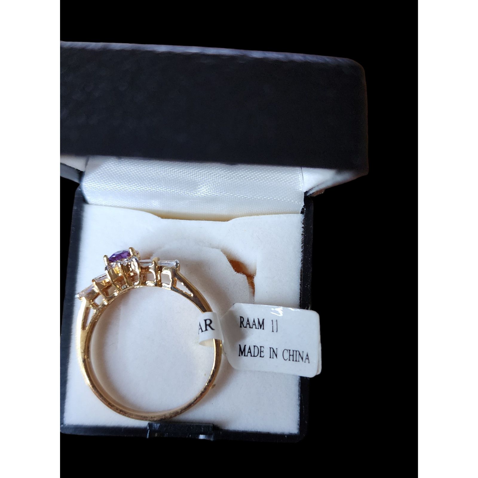 Other Genuine Amethyst & Cubic Zirconia Gold Plate Ring Size 11 Size ONE SIZE - 3 Thumbnail