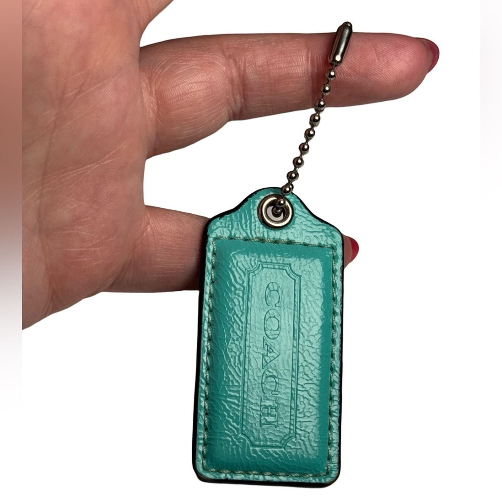 Coach Coach Turquoise Blue Patent Leather Bag Charm w/Ball Chain Size ONE SIZE - 1 Thumbnail