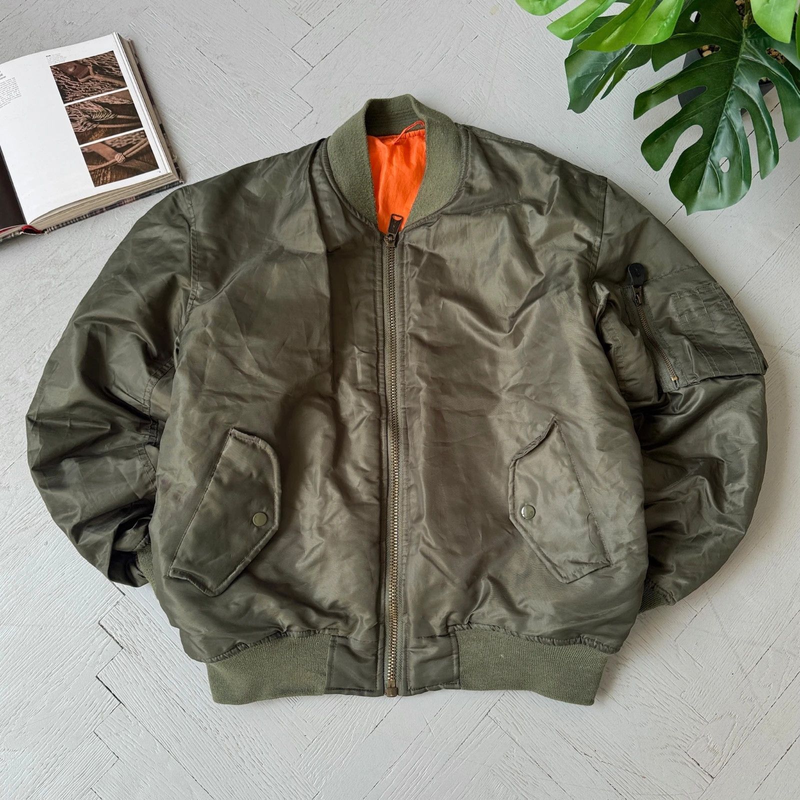 Vintage Vintage MA 1 Pilot Nylon Bomber Jacket Size US S / EU 44-46 / 1 - 1 Thumbnail