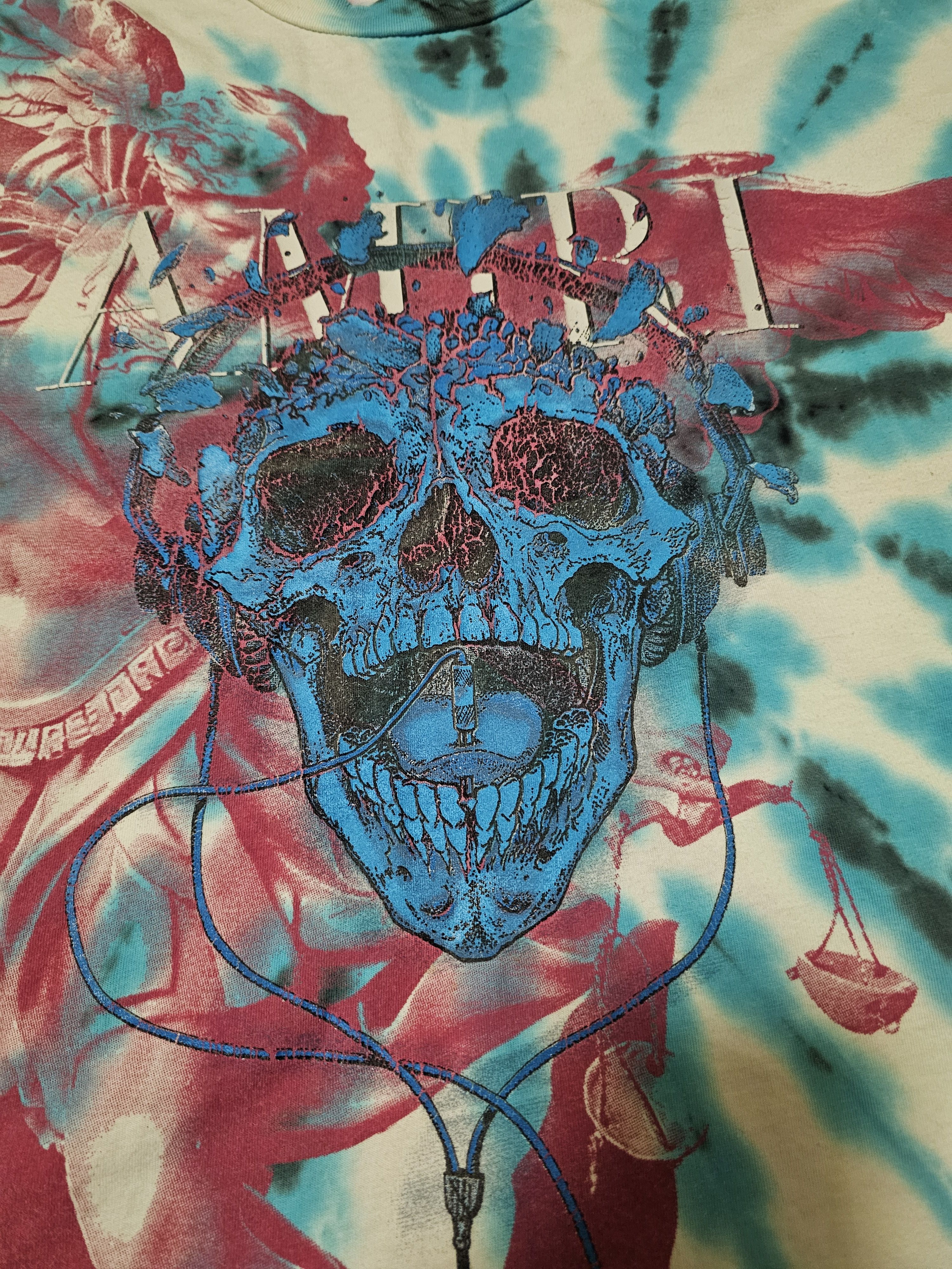 Amiri Amiri Men's Oversize Tie-Dye Skull T-Shirt Size M Size US M / EU 48-50 / 2 - 2 Thumbnail