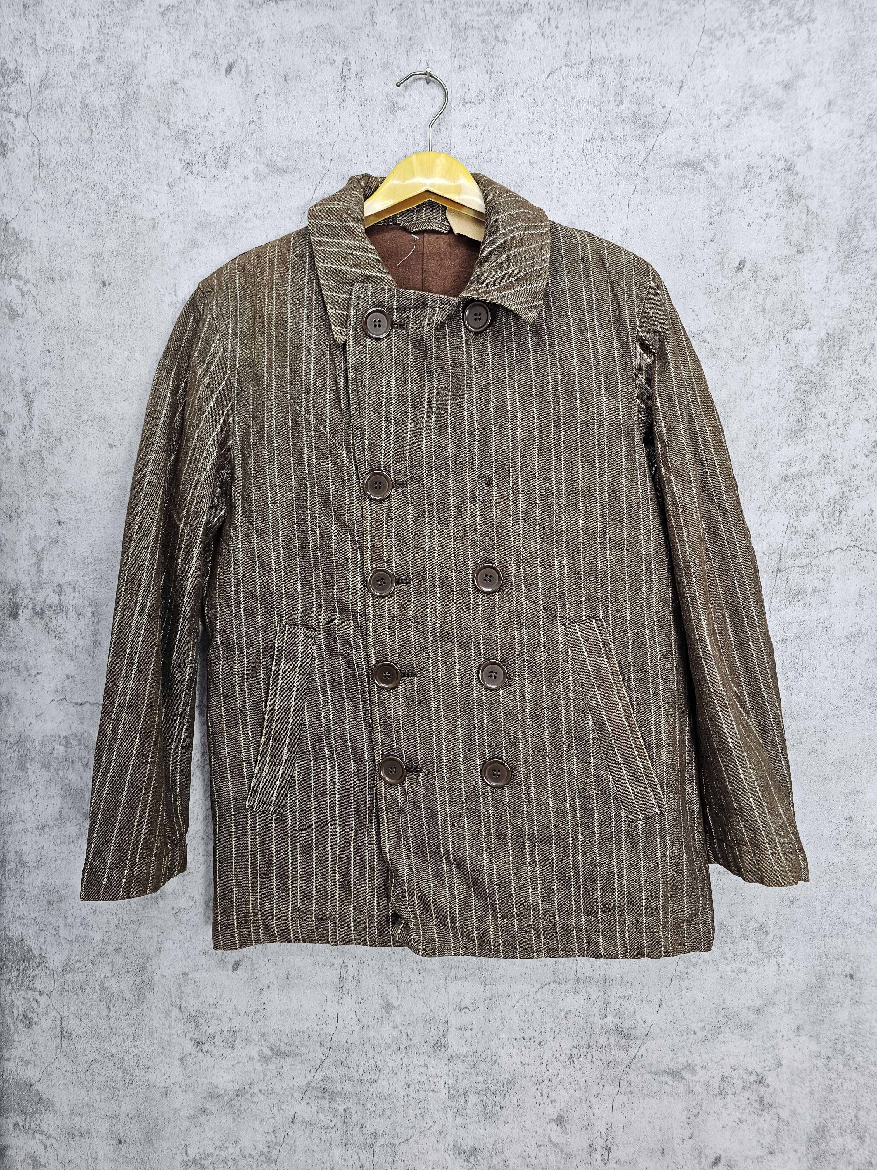 Beams Plus BEAMS Japanese Brand Striped Pea Coat Jacket J0051 Size US M / EU 48-50 / 2 - 1 Thumbnail
