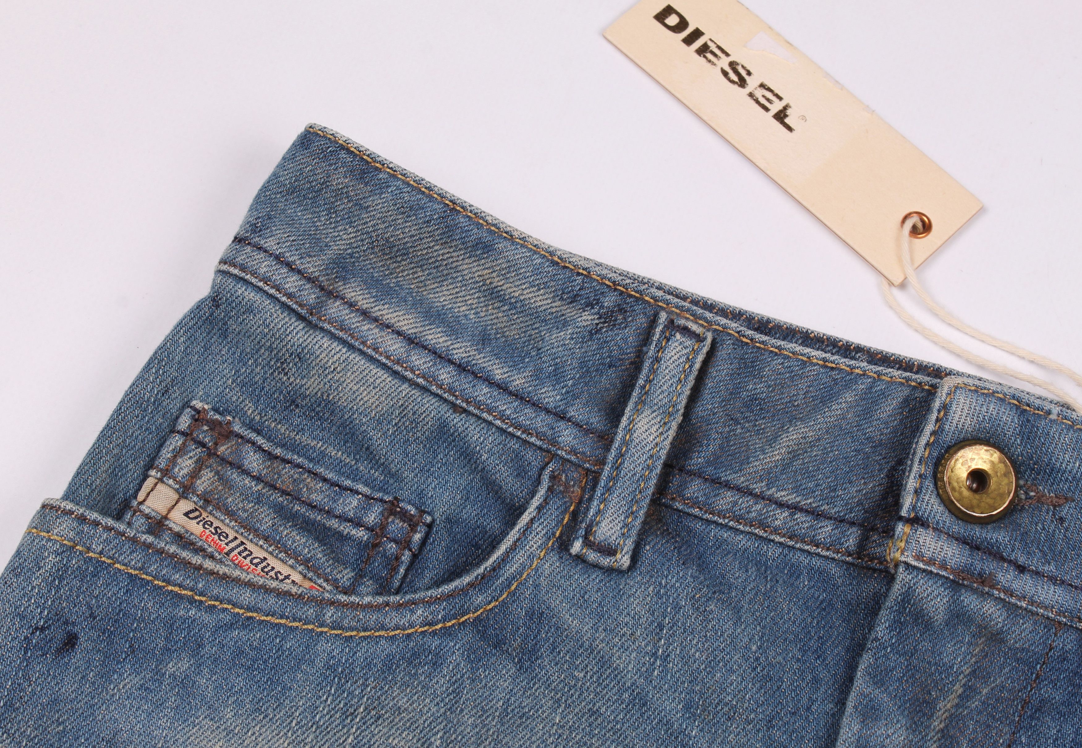 Diesel Vintage Y2K Diesel Denim Dirty Grunge Mini Skirt Size 25" / US 0 / IT 36 - 4 Thumbnail