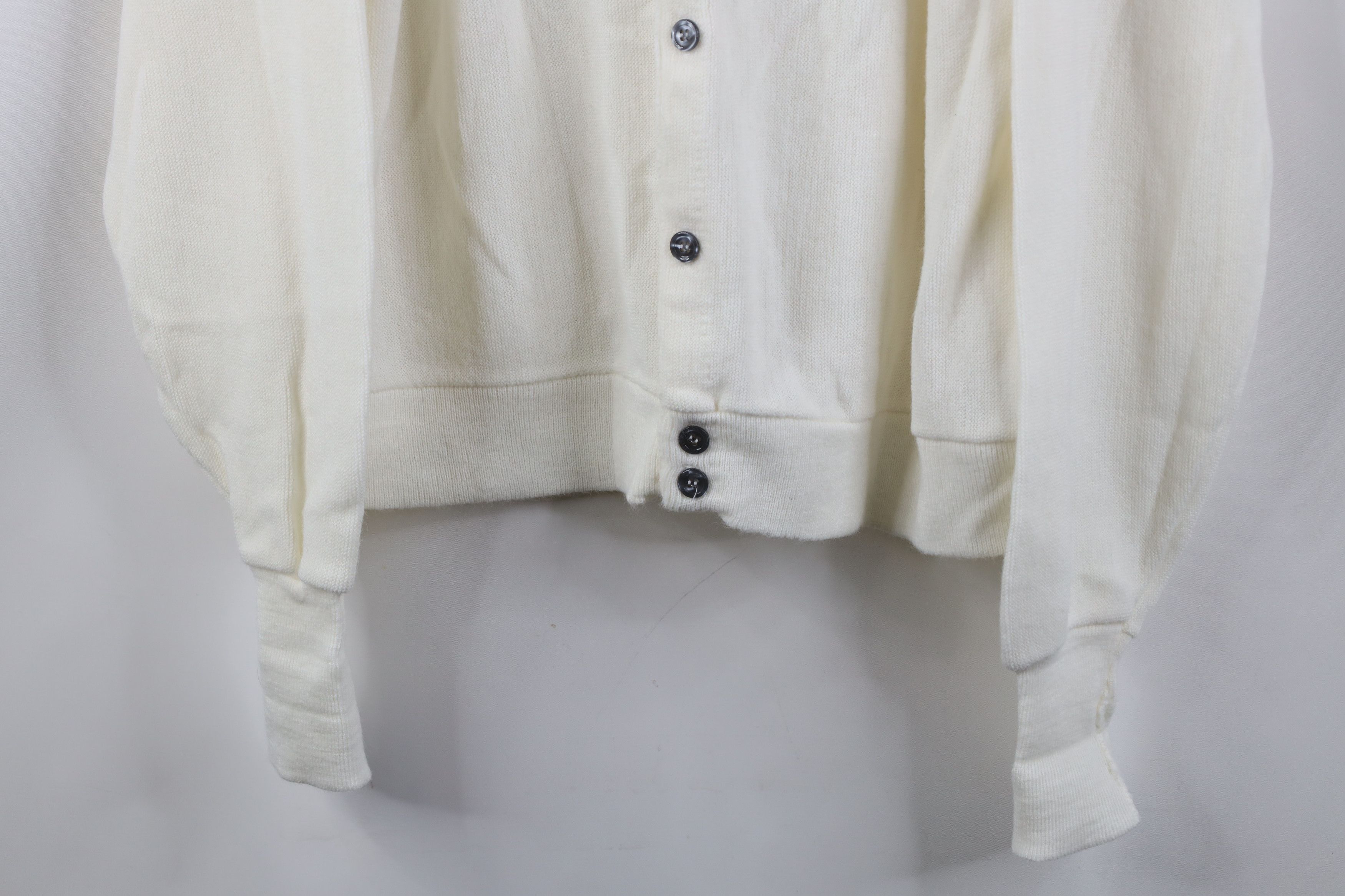 Vintage Vintage 70s Streetwear Cobain Cardigan Sweater White USA Size US L / EU 52-54 / 3 - 3 Thumbnail