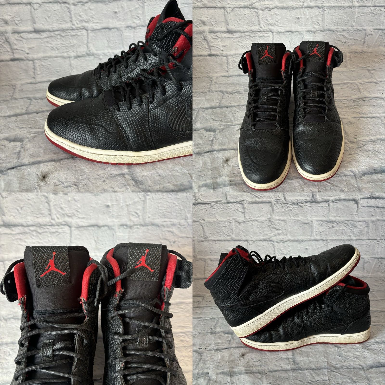 Nike Nike Air Jordan 1 Retro High Snakeskin Black Red Bred 819176-001 w/ Box Sz 13 Size US 13 / EU 46 - 8 Thumbnail