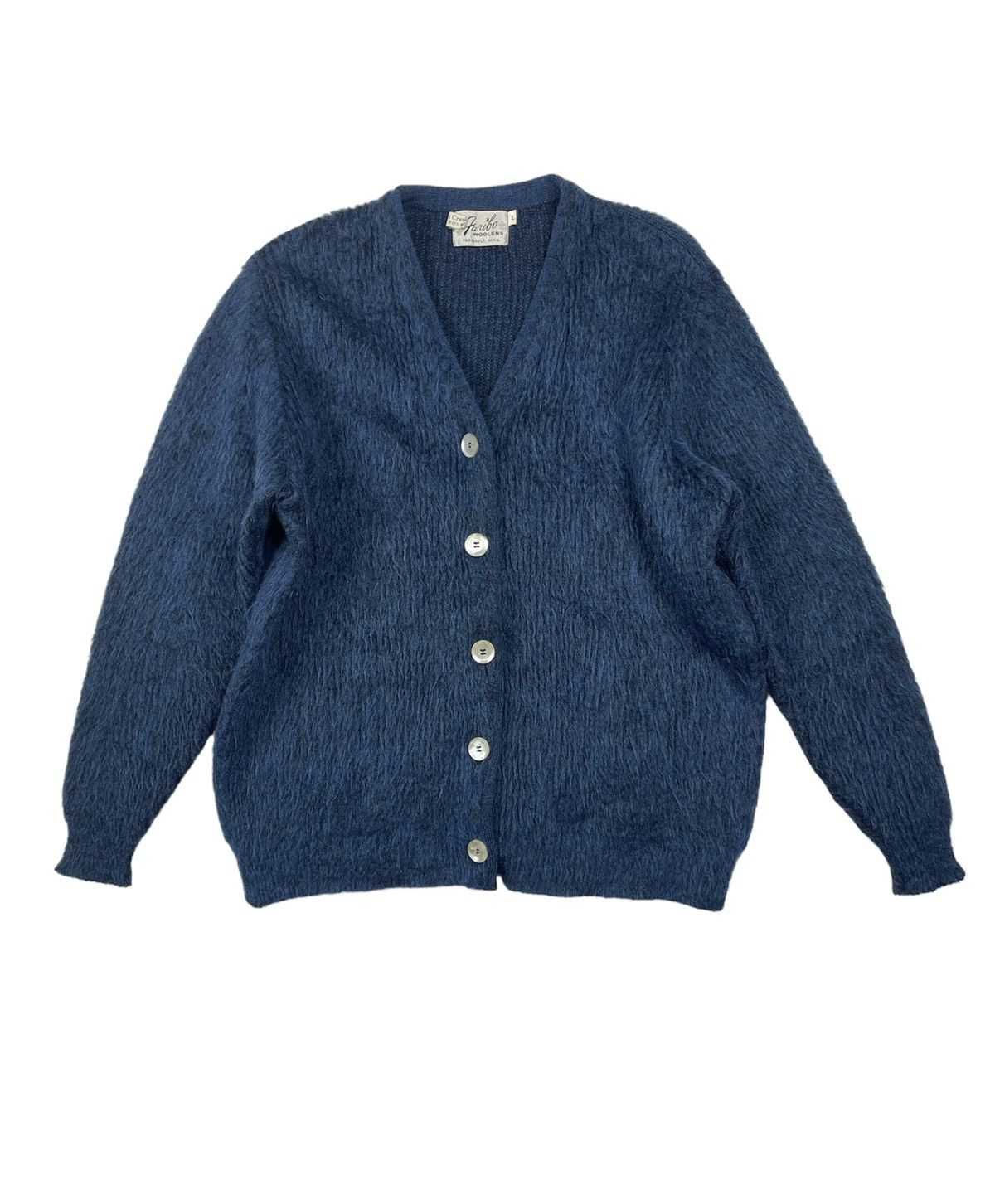 Vintage Blue 60s mohair cardigan shaggy Kurt cobain | Grailed