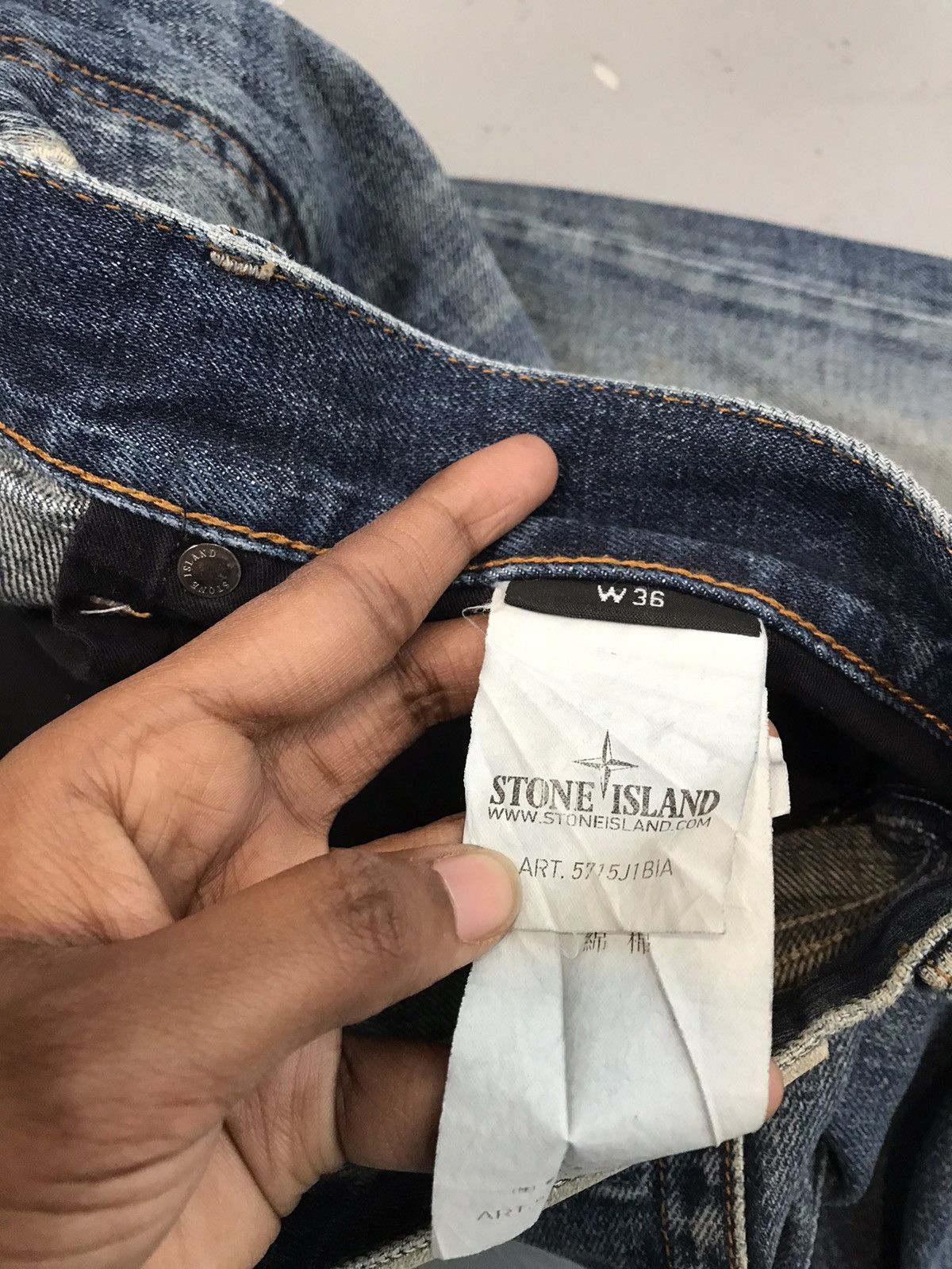 Stone Island × Vintage Vintage stone island distressed straight fit denim Size US 38 / EU 54 - 9 Thumbnail