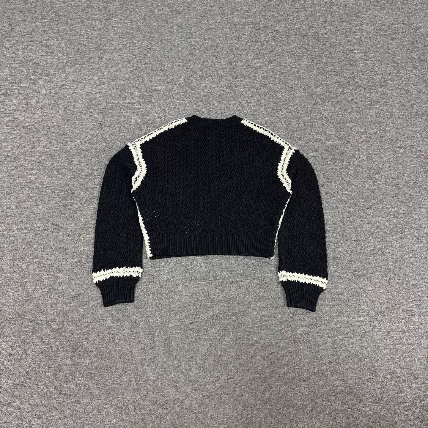 Chanel Chanel Black & White Openwork Cropped Crew Neck Knit Size M / US 6-8 / IT 42-44 - 2 Thumbnail