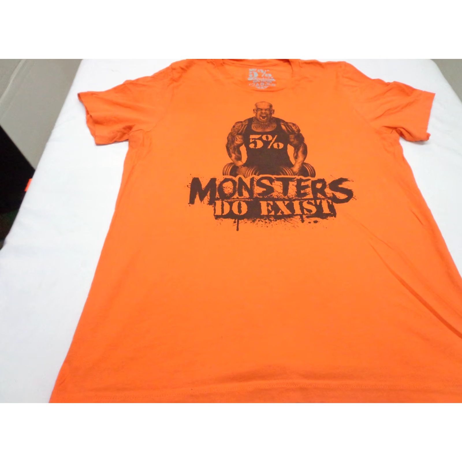 Vintage 5% Nutrition Monsters Do Exist T Shirt Size Large Orange Mens Regular Short Sleeve L Size US L / EU 52-54 / 3 - 3 Thumbnail