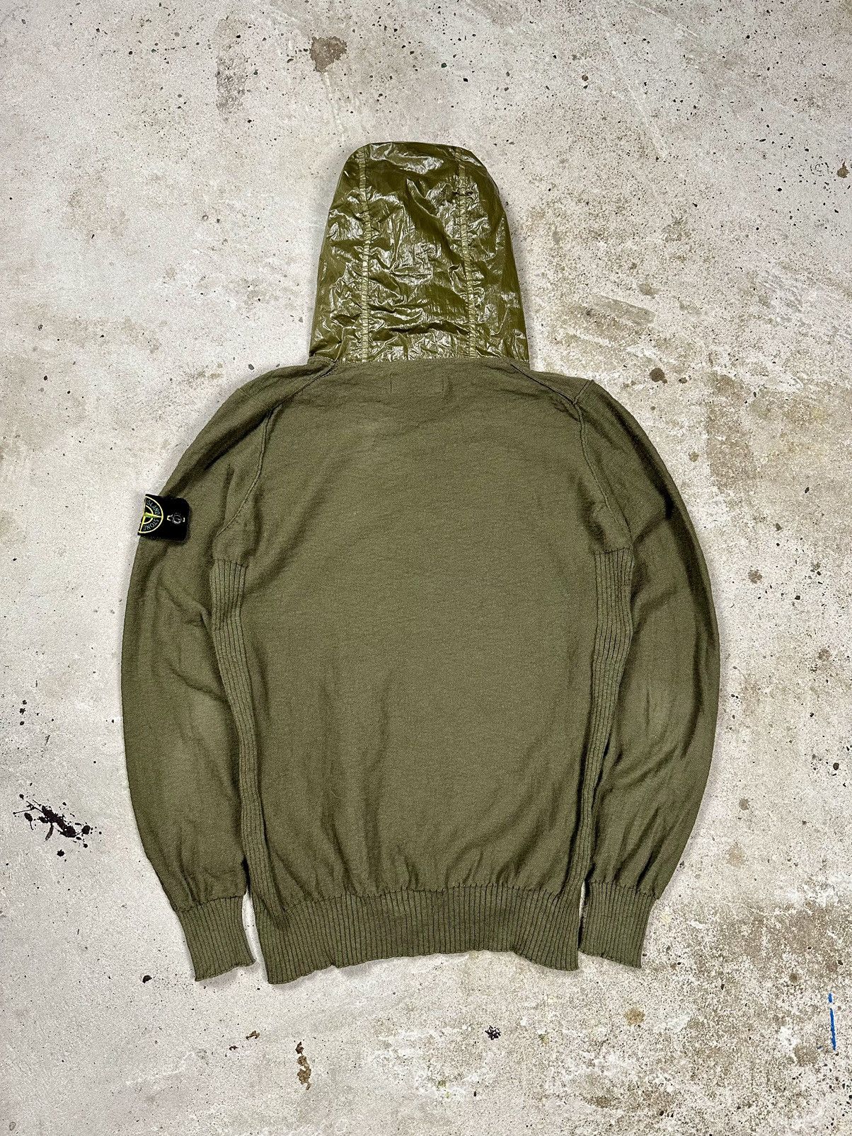 Massimo Osti × Stone Island Stone Island Nylon Hooded Knit Sweater Khaki Size US S / EU 44-46 / 1 - 2 Thumbnail