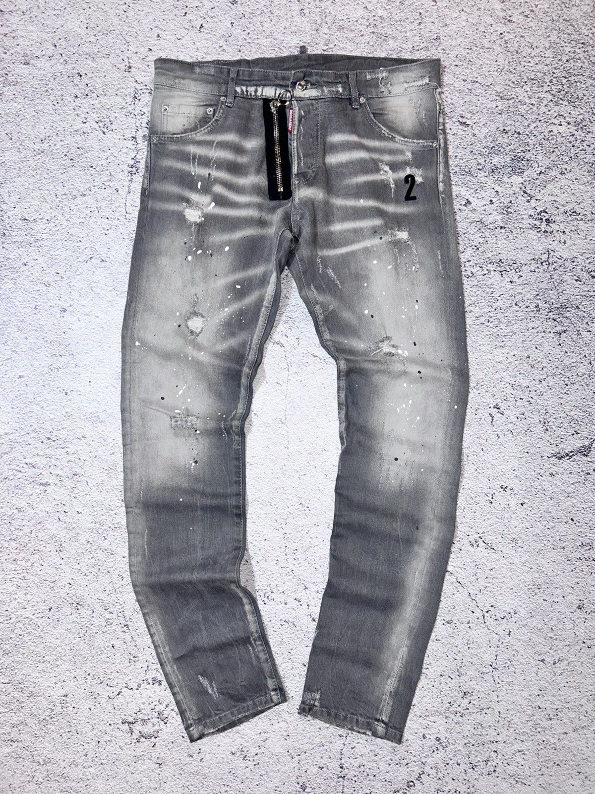 Dsqured2 DSQ2Jeans Gray Washed Cotton Slim Casual Men Denim
