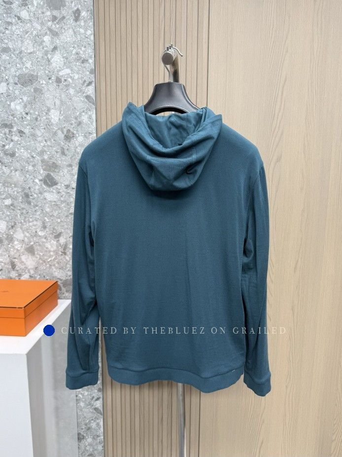 Loro Piana Green Zip-Up Hoodie - Size S Size US S / EU 44-46 / 1 - 1 Thumbnail
