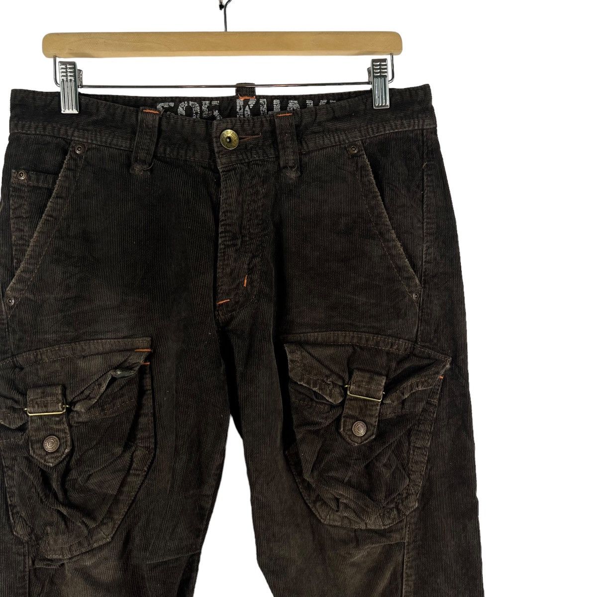 Hysteric Glamour 🔥VINTAGE BIKER PANTS CORDUROY MULTI POCKETS CARGO 505 KHAKI Size US 34 / EU 50 - 4 Thumbnail