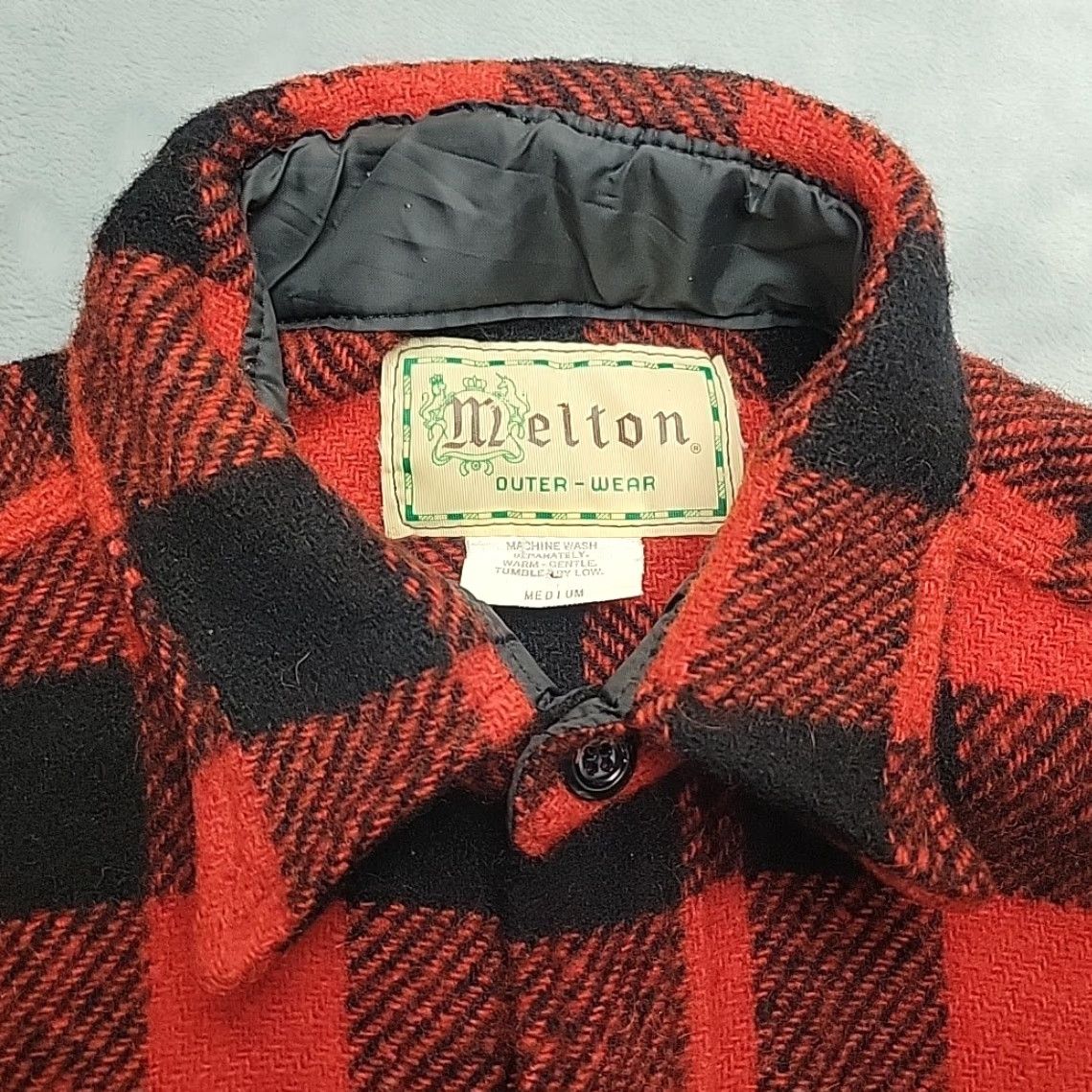 Vintage VINTAGE Melton Shirt Jacket Mens M Red Buffalo Plaid Wool Blend Outdoors Shirt Jacket Mens M Red Buffalo Plaid Wool Blend Outdoors Size US M / EU 48-50 / 2 - 3 Thumbnail