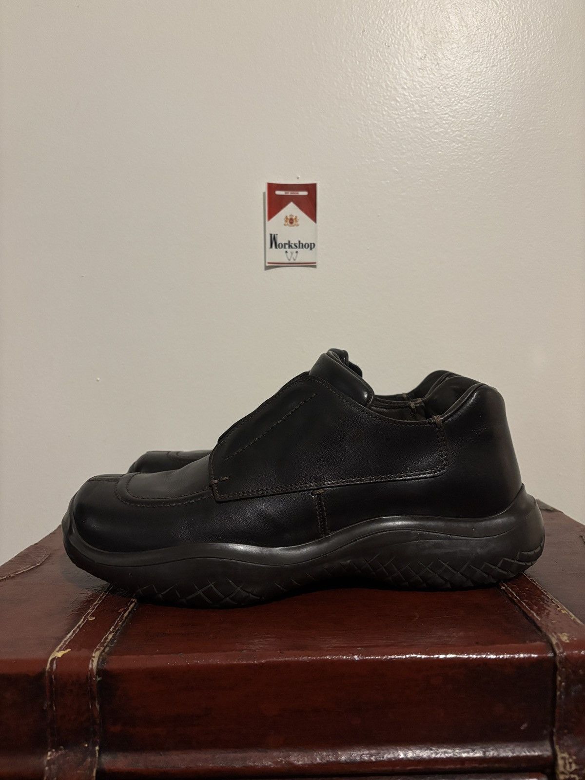 Prada Brown FW1999 Prada Square Toe Derby Vibram Sole Loafers Size US 9.5 / EU 42-43 - 2 Thumbnail